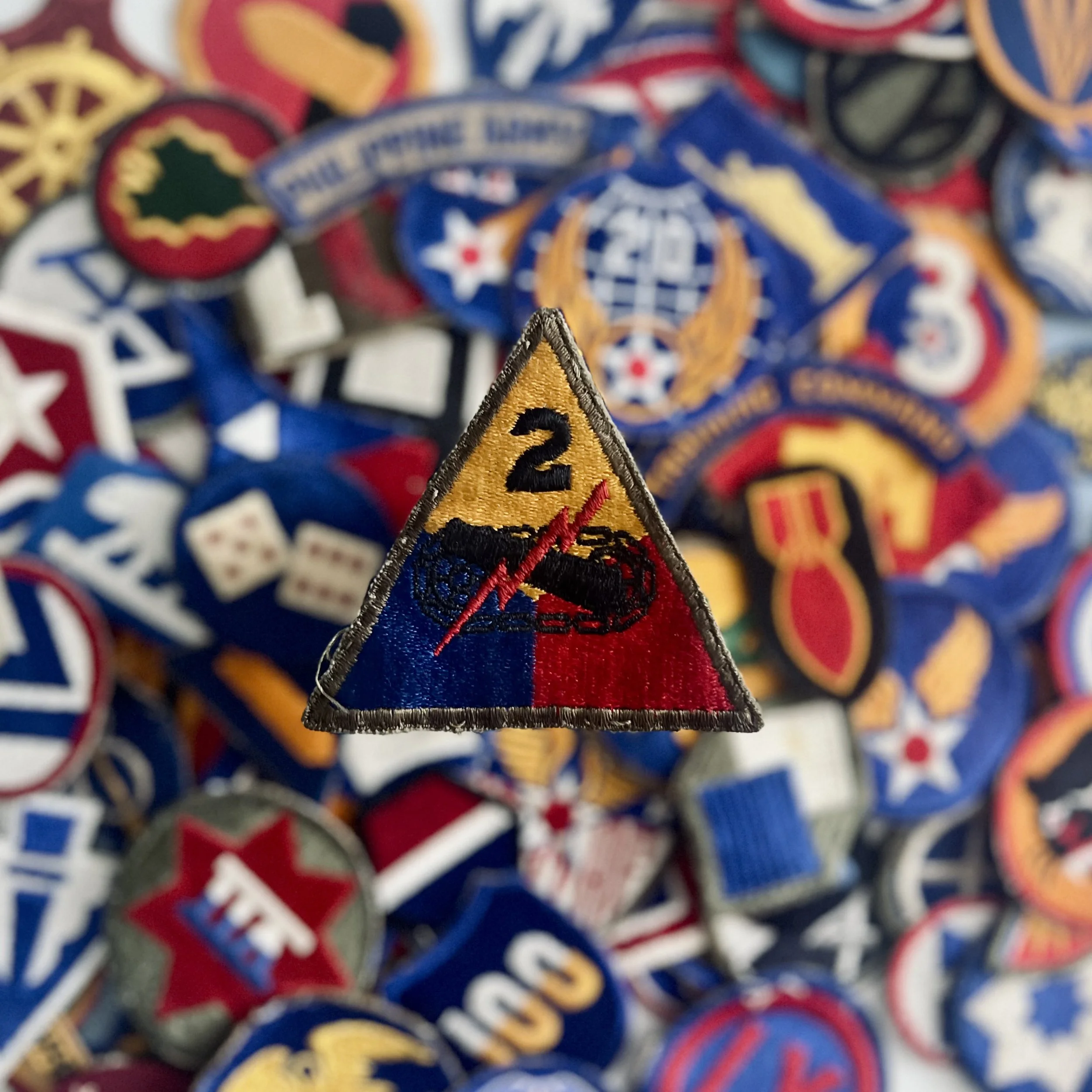 2nd Armored Division WW2 2nd AD Patch Collection Photo - No Glow