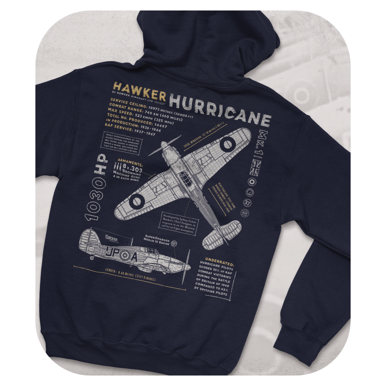 Hawker Hurricane Heritage Back-Print Hoodie