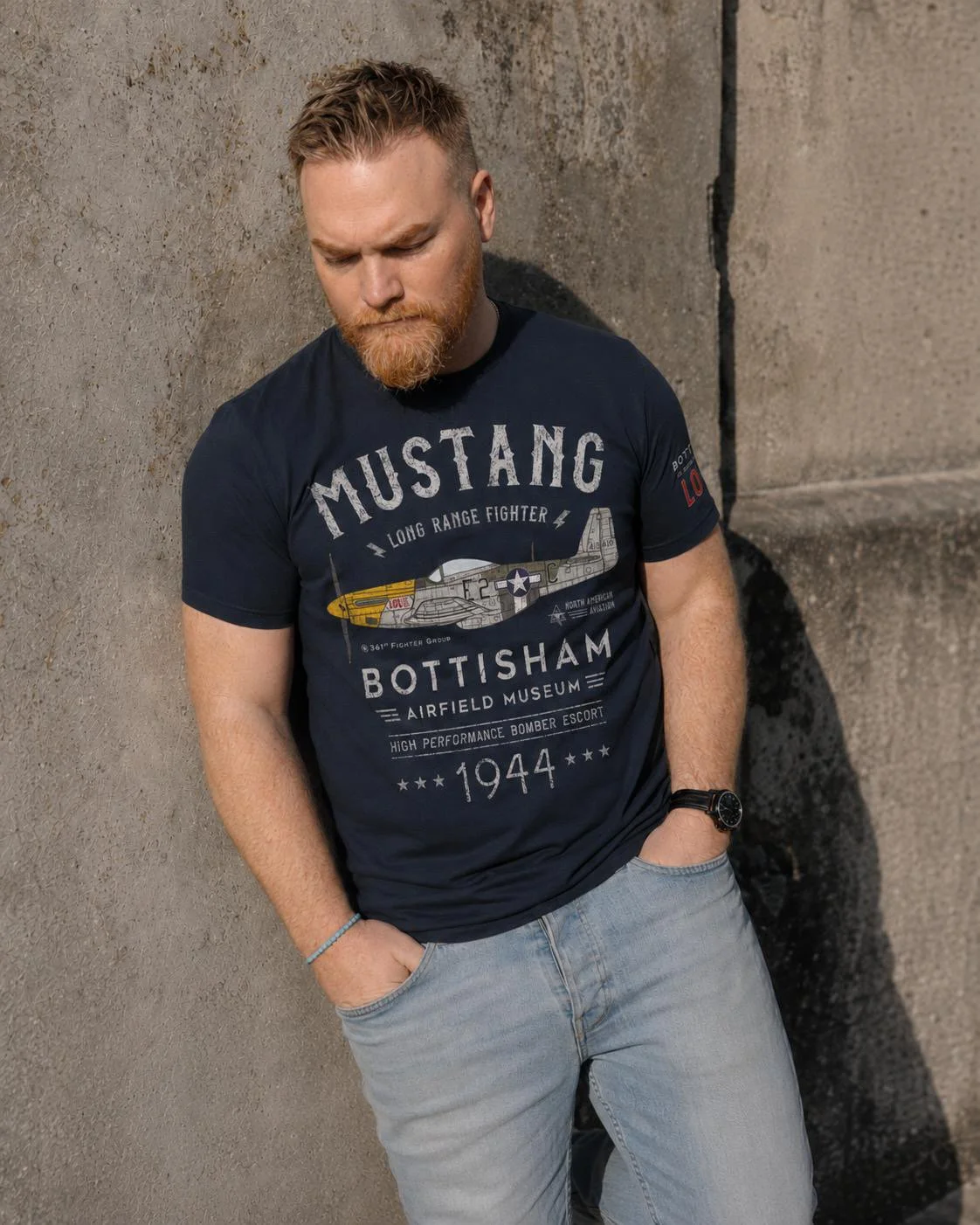 Kyle Bvnm - Wearing Bottisham Airfield Musuem Lou IV P-51 Mustang T-Shirt