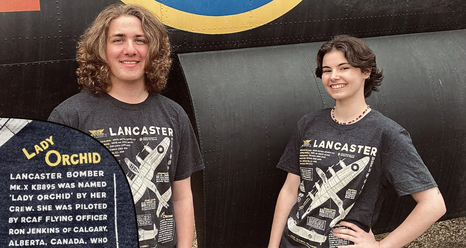 Lancaster Bomber ‘Lady Orchid’  Blueprint T-Shirt