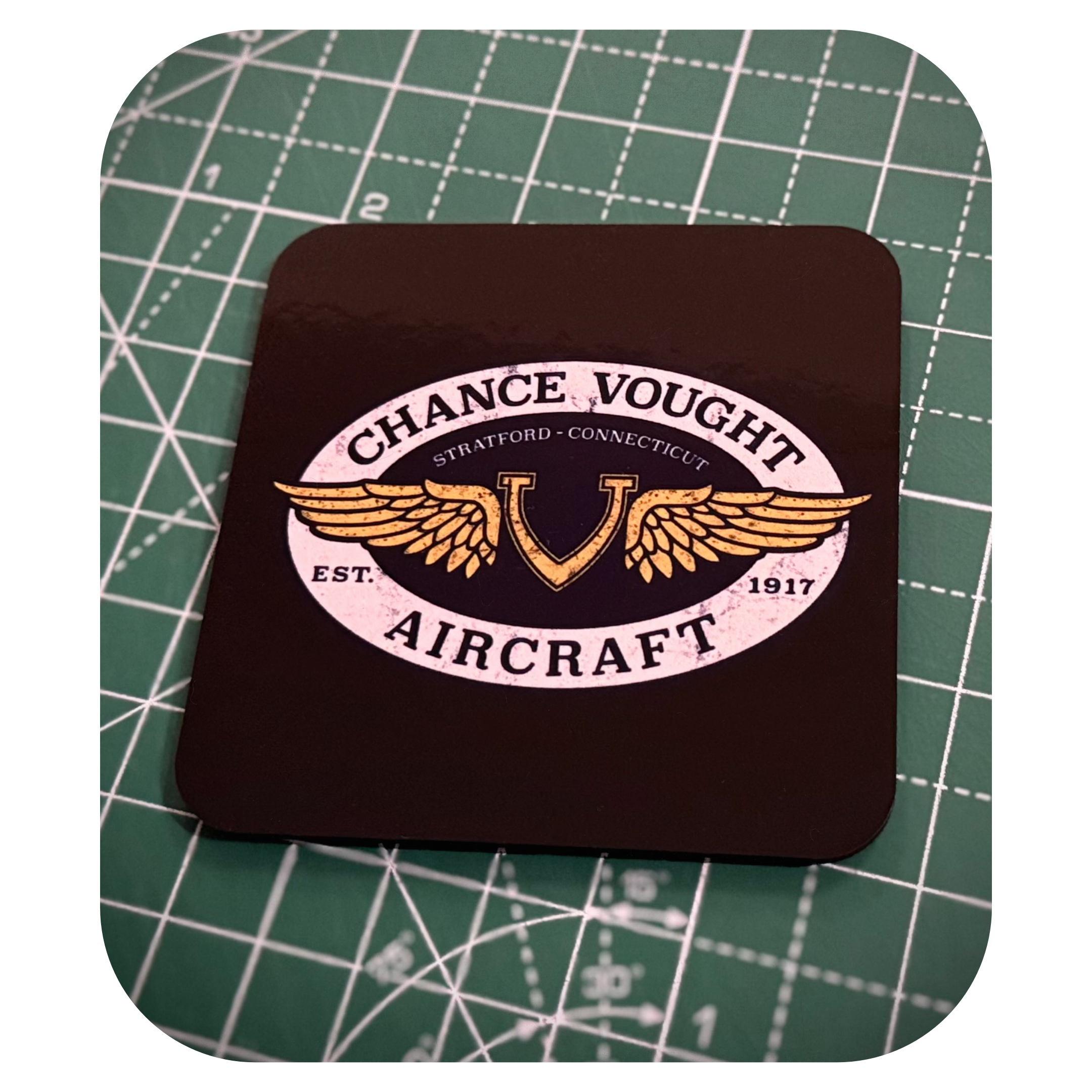 Chance Vought WWII Corsair Design aviation coaster