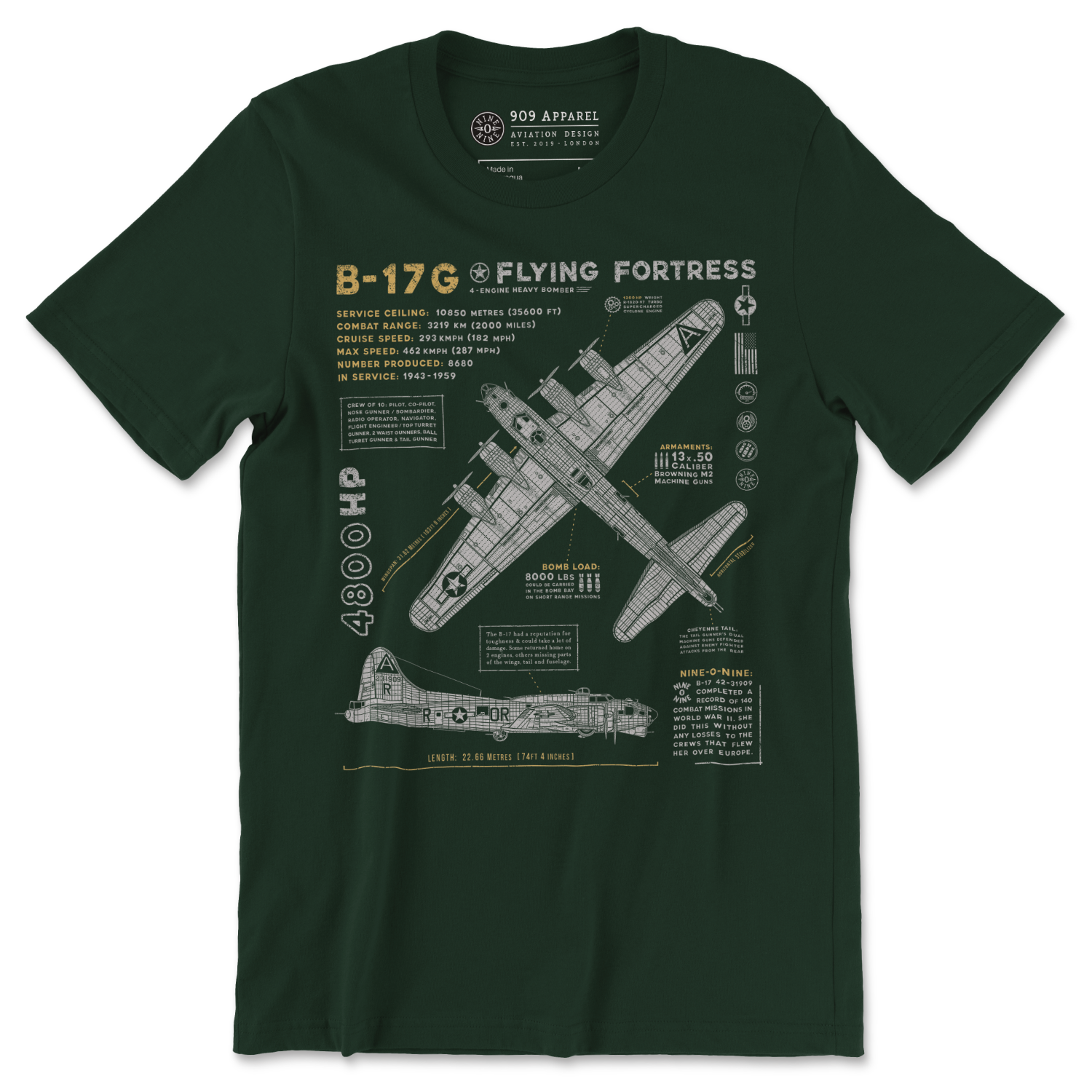 B-17 Flying Fortress World War 2 Aircraft T-Shirt