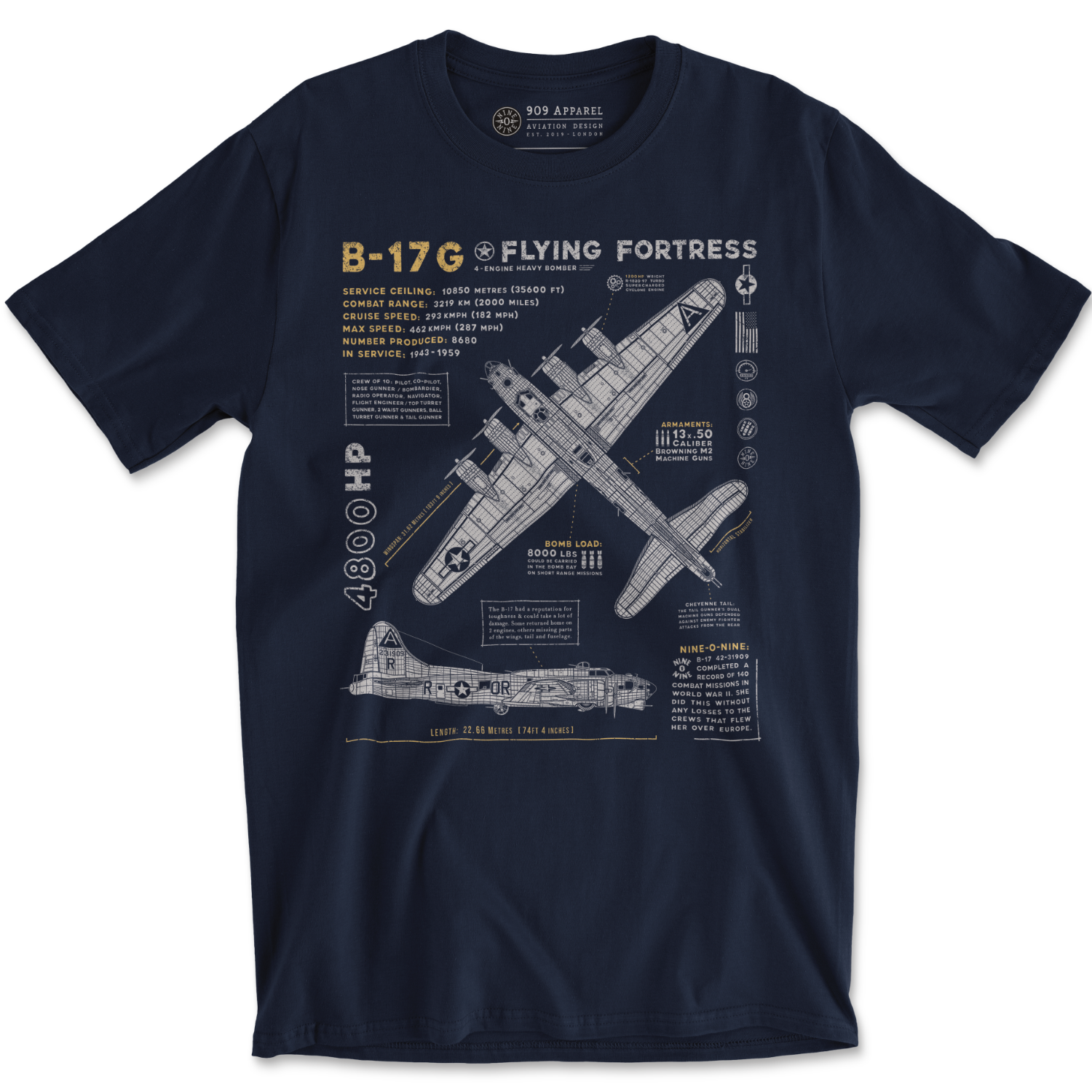 B-17 Flying Fortress WWII Bomber T-Shirt