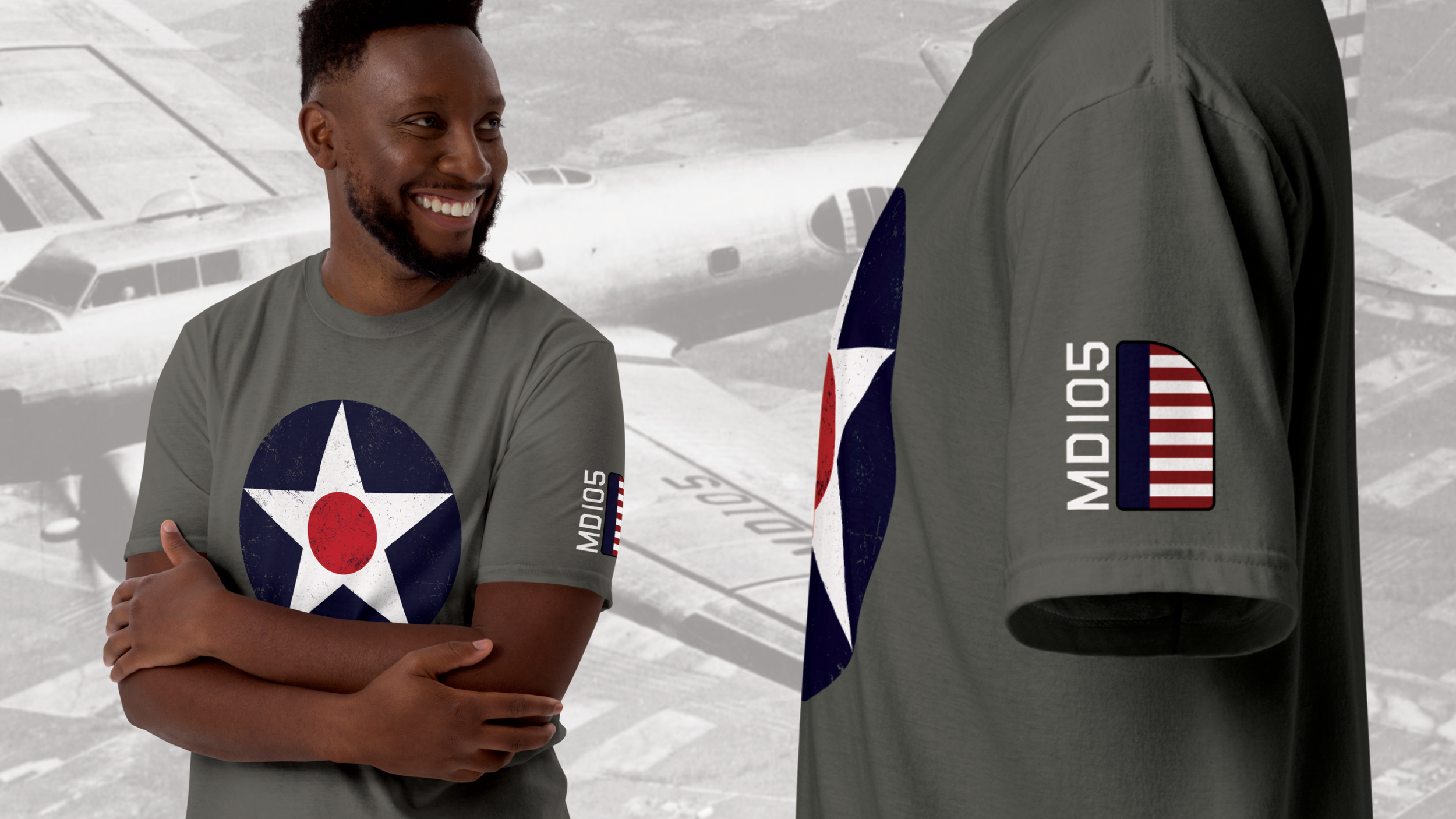 US Army Air Corps Roundel T-Shirt - Vintage WW2 USAAC Insignia - MD105 B-17