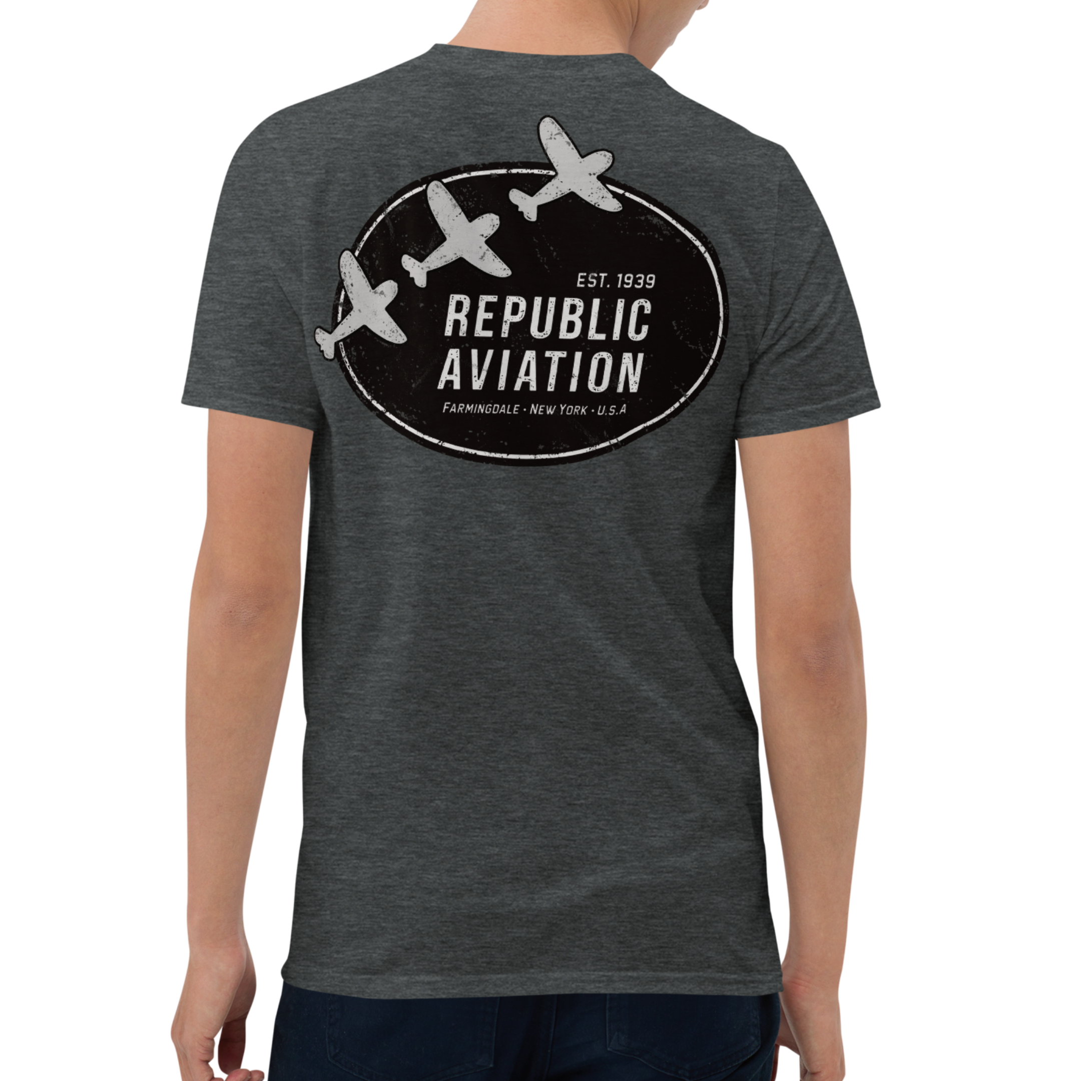 Republic Aviation Front & Back Print T-Shirt