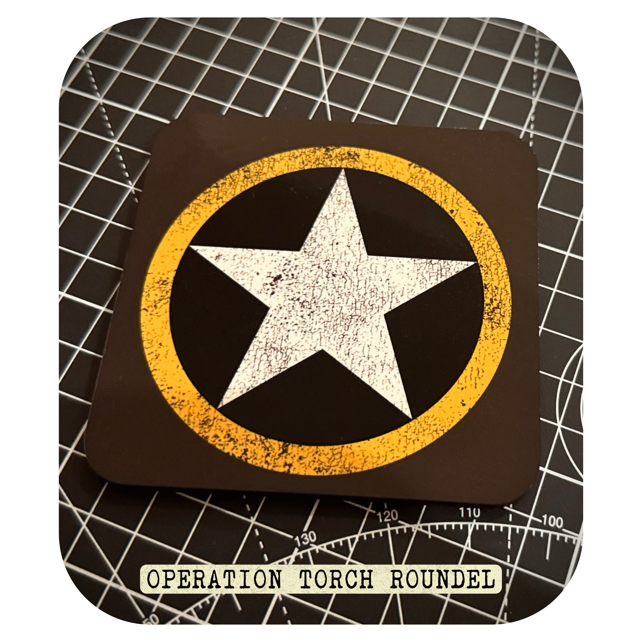 Operation Torch Roundel Vintage Cork-Backed Coaster