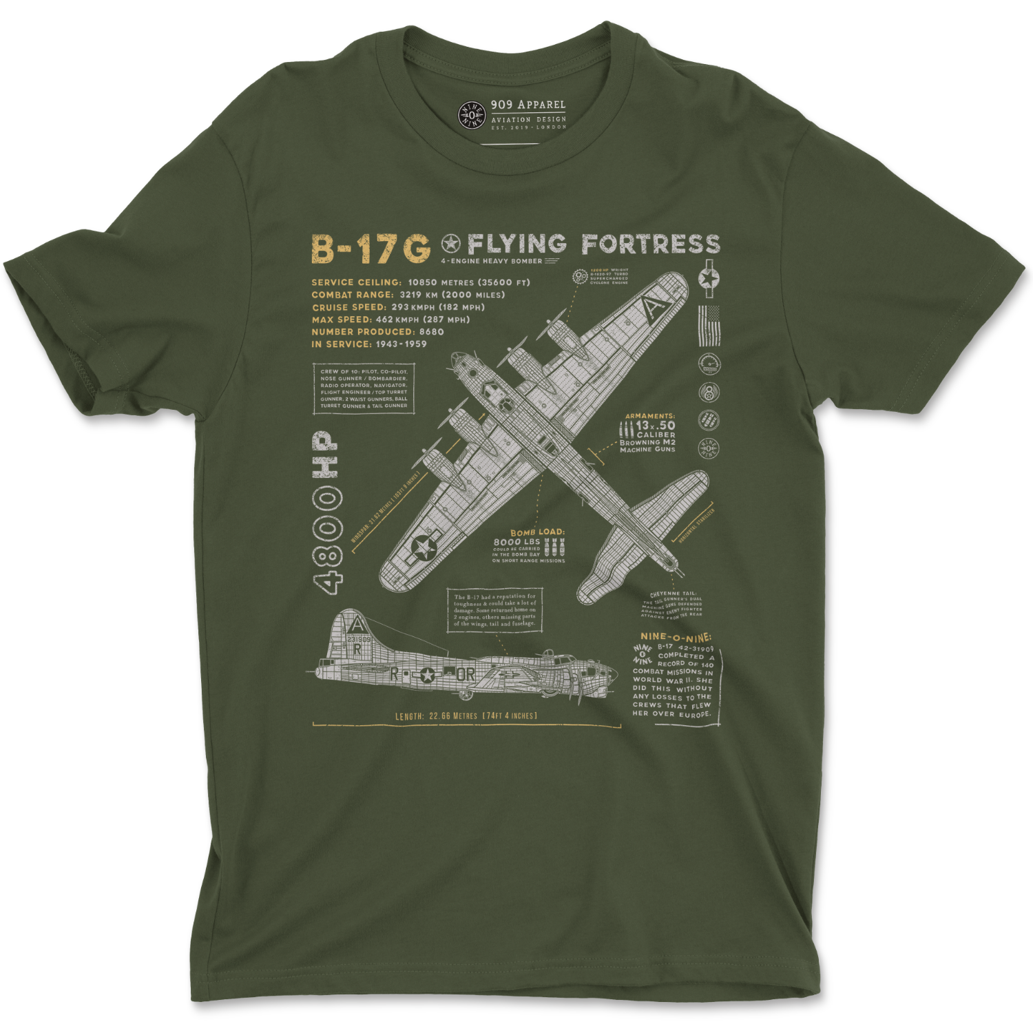 B-17 Flying Fortress WWII Aircraft T-Shirt