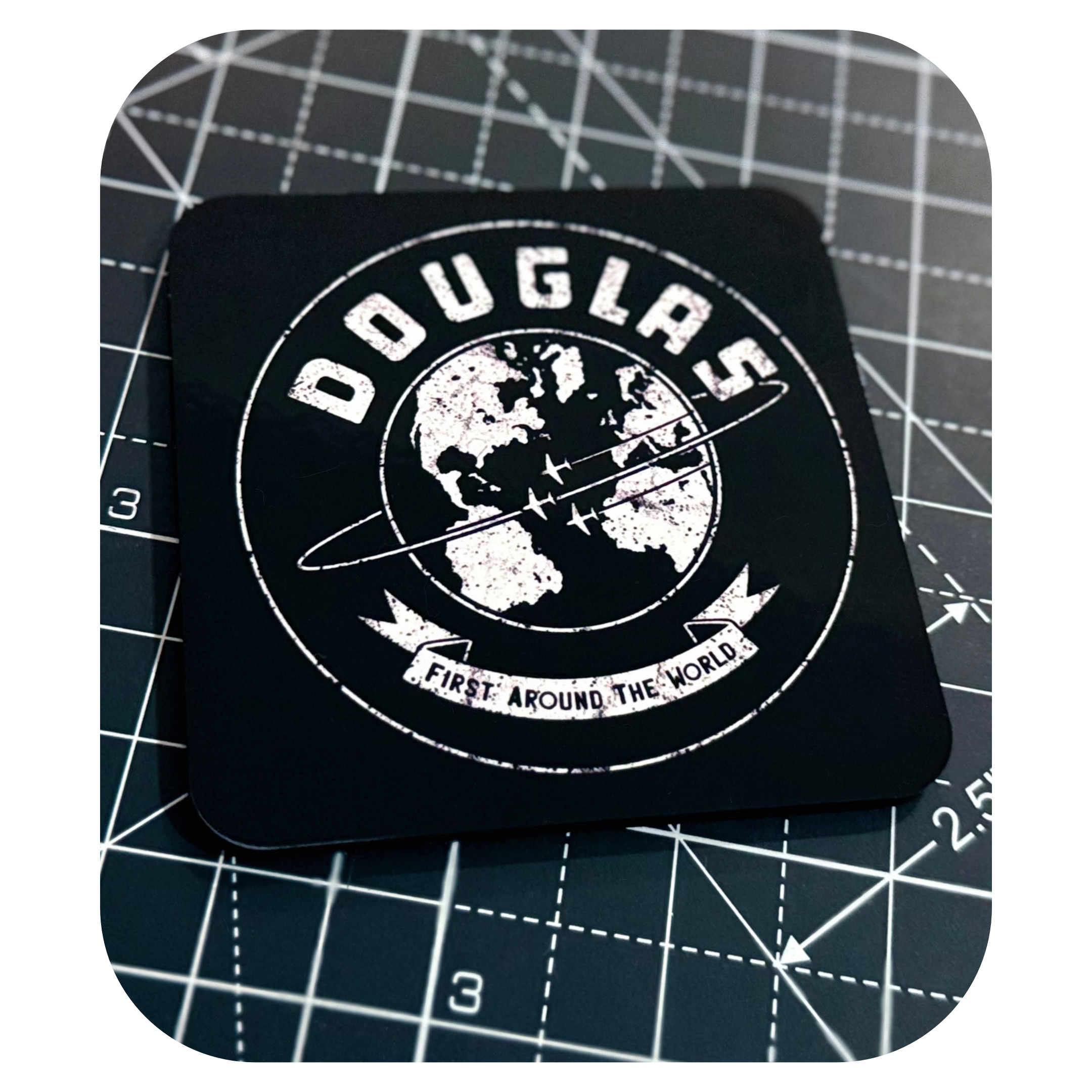 Douglas Aircraft Company First Around the World Logo Coaster