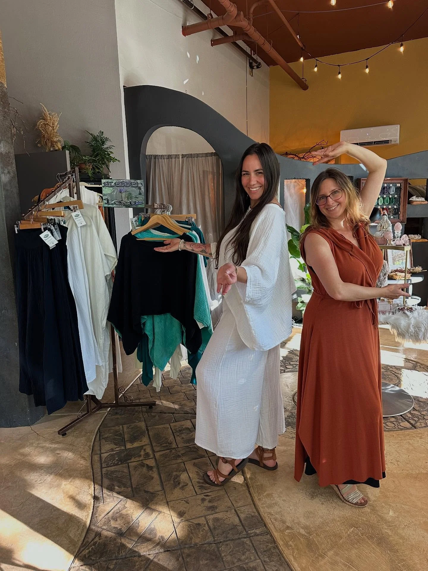 We are happy to welcome Goddess wear by local maker @blessedlotusclothing Now available at Flux! Natural &amp; organic fabrics, ceremonial attire, high vibe and so cozy! ✨ #blessedlotusclothing#fluxcrystals#eugeneoregon#organicclothing#slowfashion