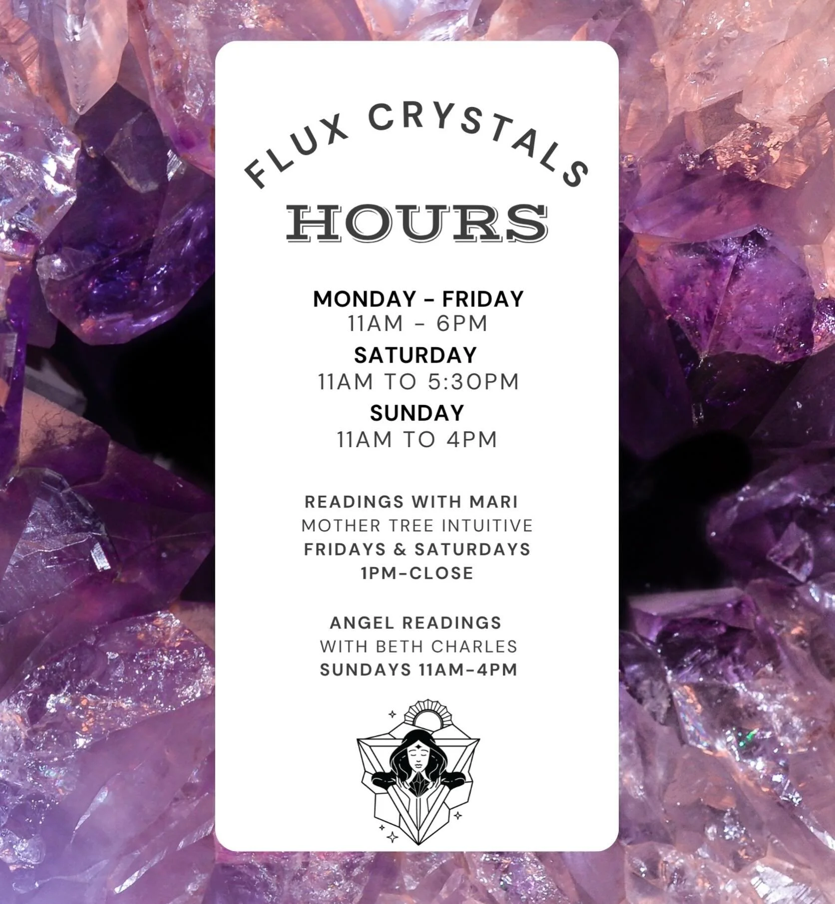 🌞 SUMMER HOURS ~ Sundays are now changed 11am-4pm 💜 Thank you for supporting us at Flux!