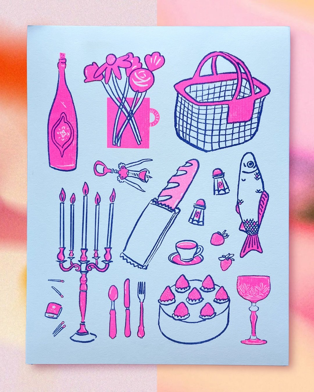 New riso prints! 

These started as handprinted screenprints, but I always wanted to try them in riso - check out my site to order or shop in-person at upcoming markets!

&mdash;&mdash;&mdash; ~ I printed these back in December, but don&rsquo;t think