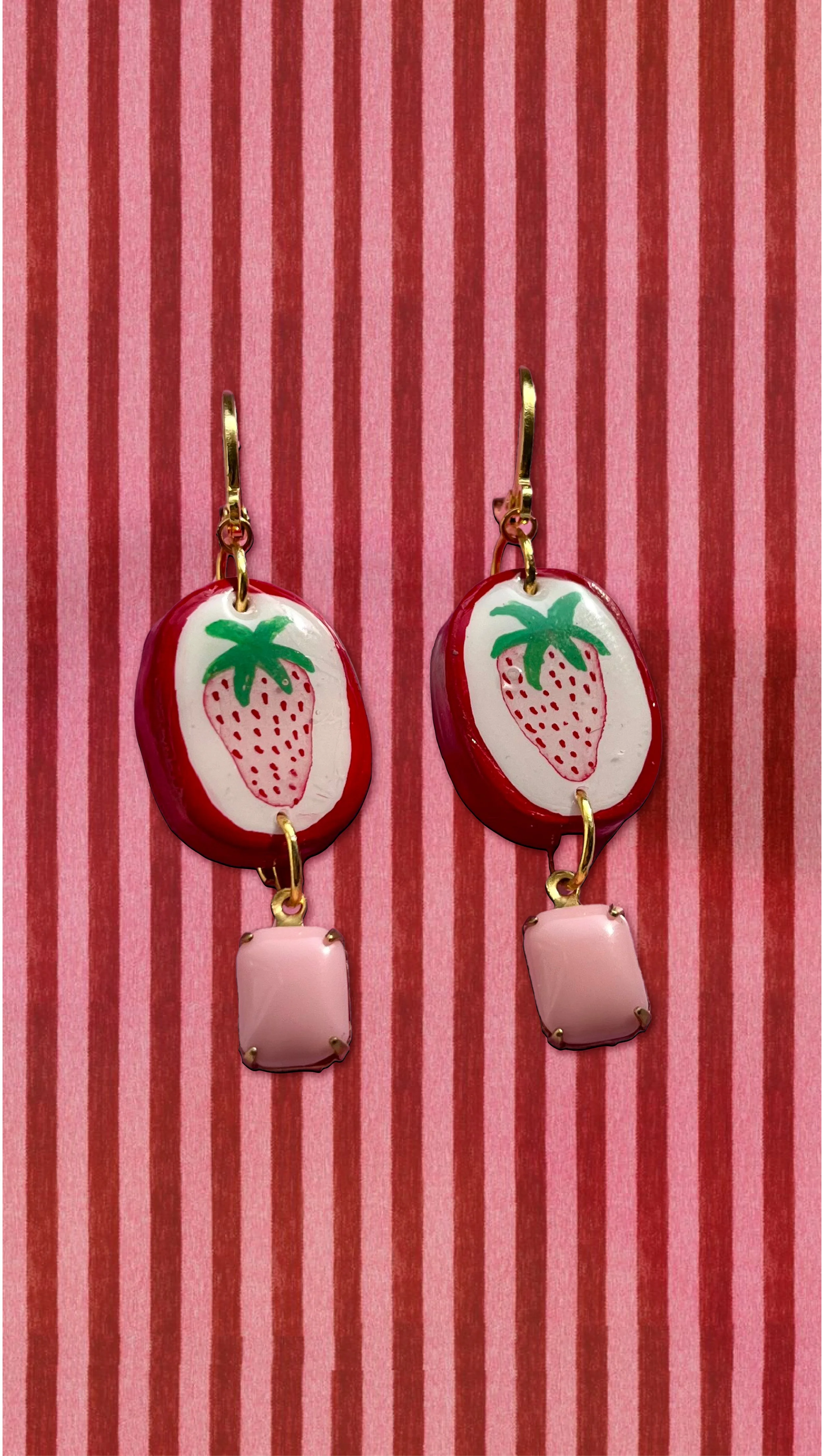 Strawberry Pendant Earrings