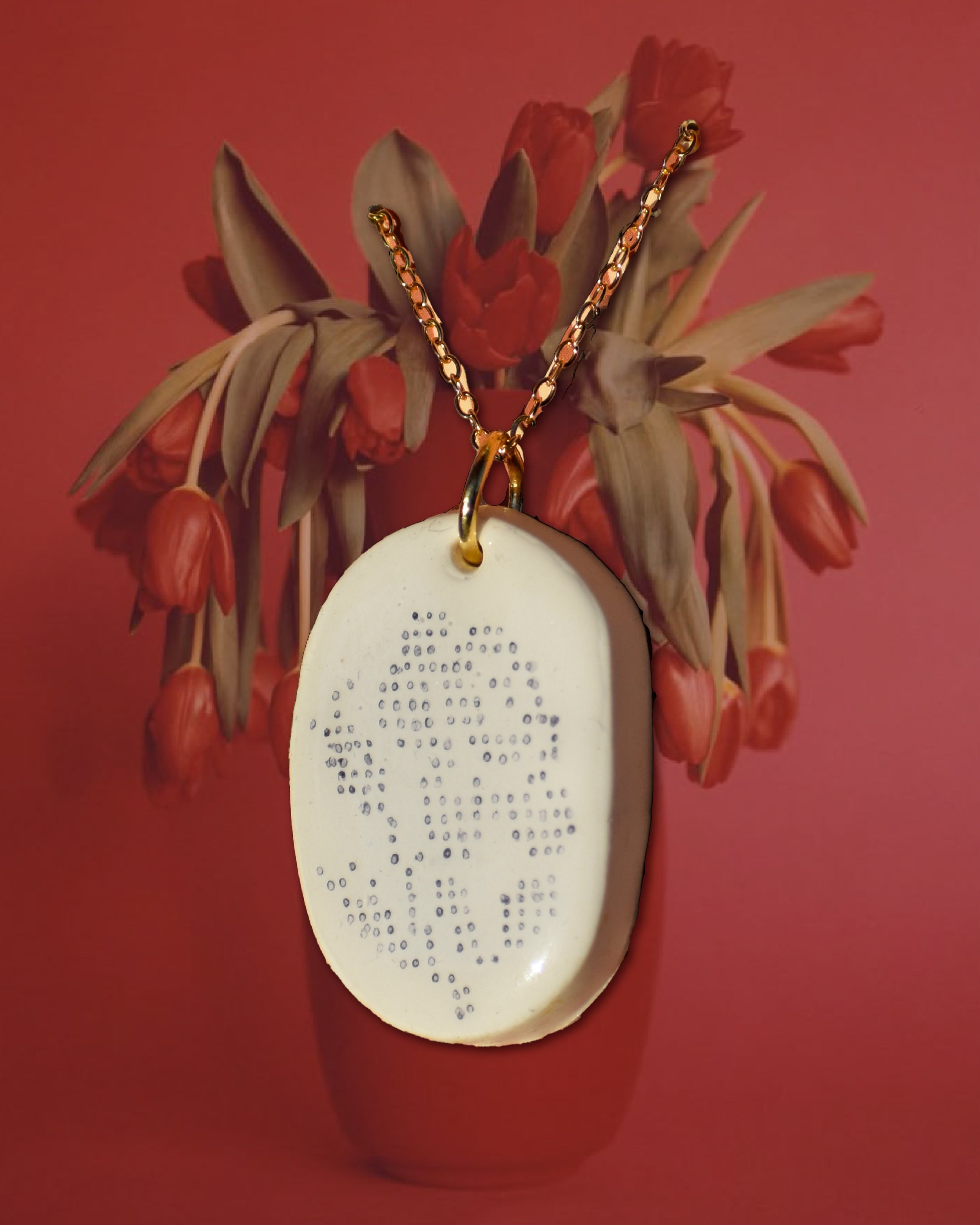 Ascii Flower Pendant Necklace