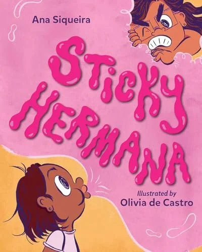 Claudia is the big sister. Monica is the little sister. Having each other is fun. They do bubblegum peace bubbles, where they each blow a bubble and almost touch them together. But sometimes Monica is just way too sticky—wanting to do everything Clau