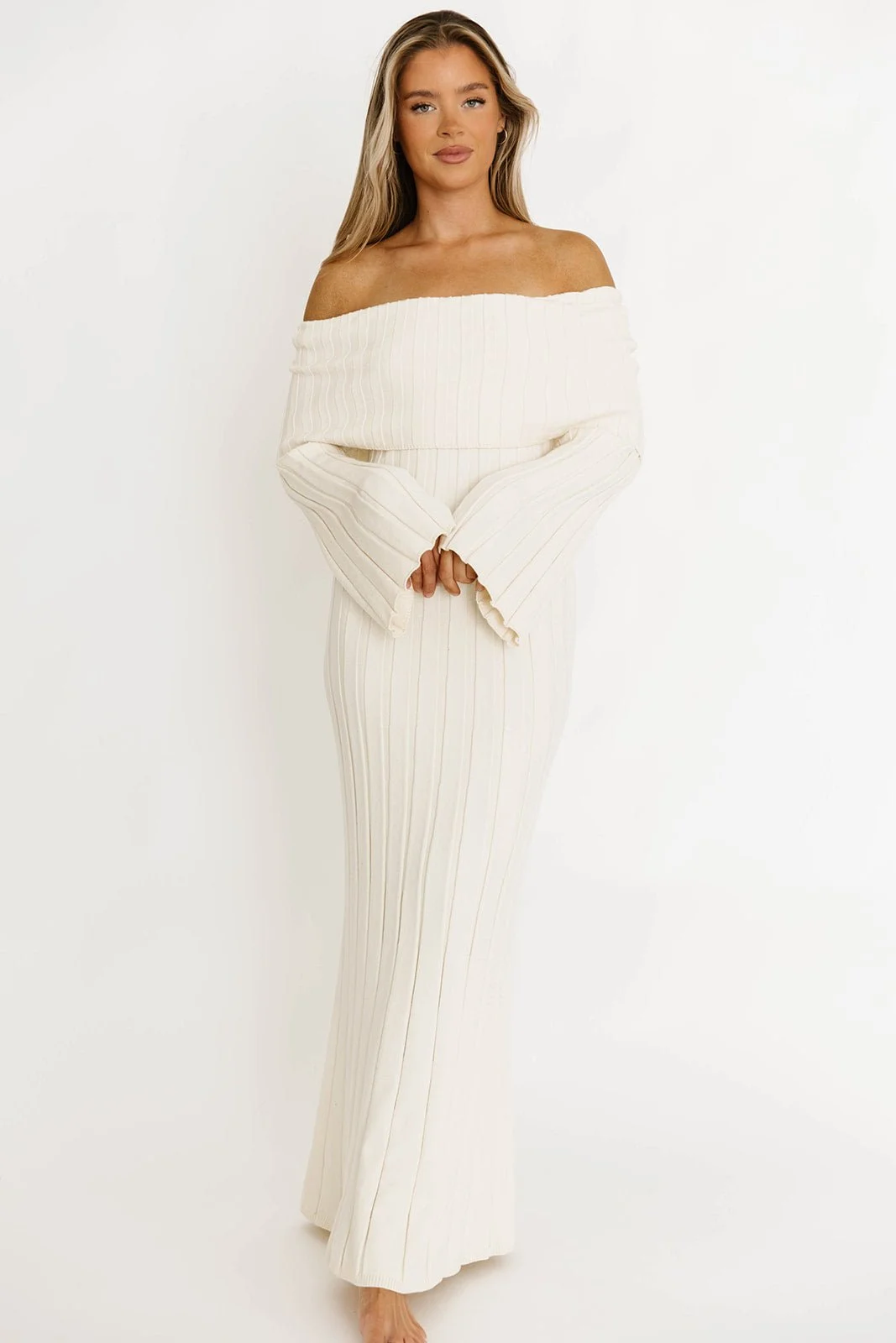 Evella White Maxi Dress - Large