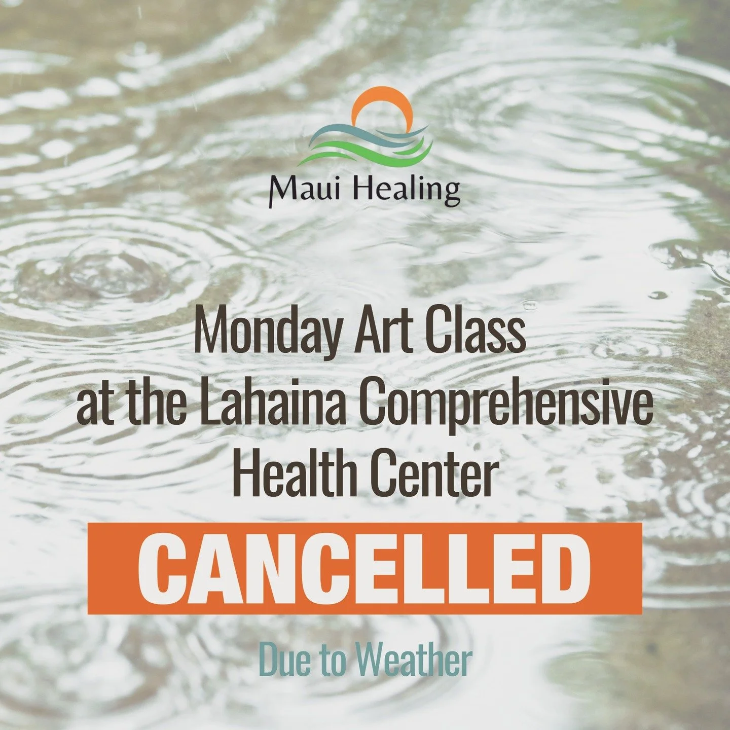 🌧️ Monday Art Class at Comp Center CANCELED due to weather 🌧️

Please be advised that our regular Monday Art Class scheduled for Monday 3/23/2026 has been cancelled due to weather conditions. 

Mahalo for your understanding &amp; please stay safe a