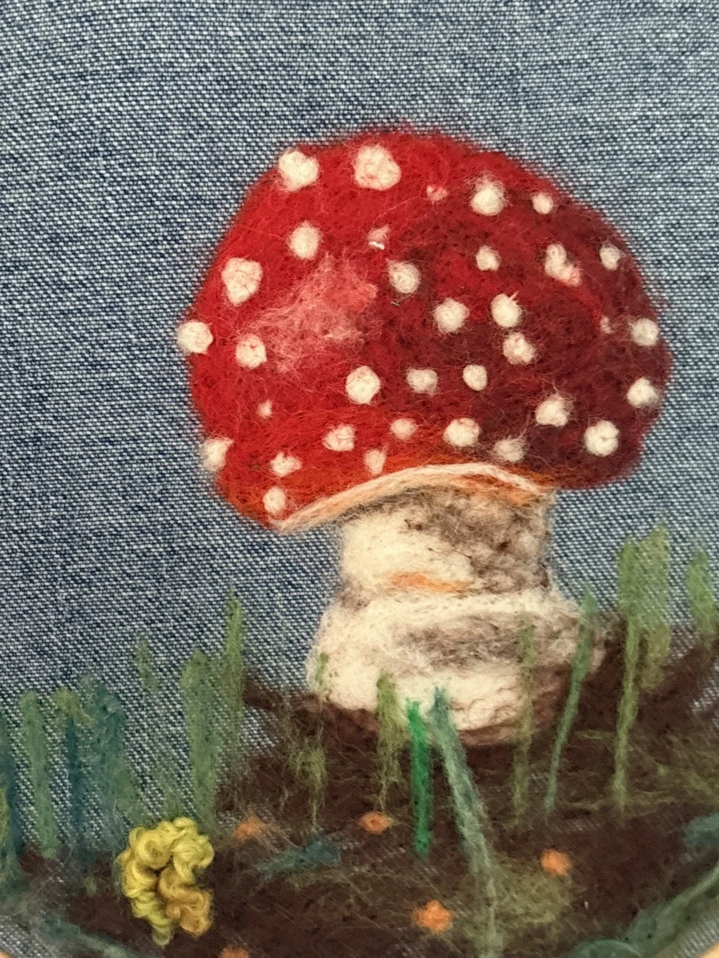 Wool Felted Mushroom Painting