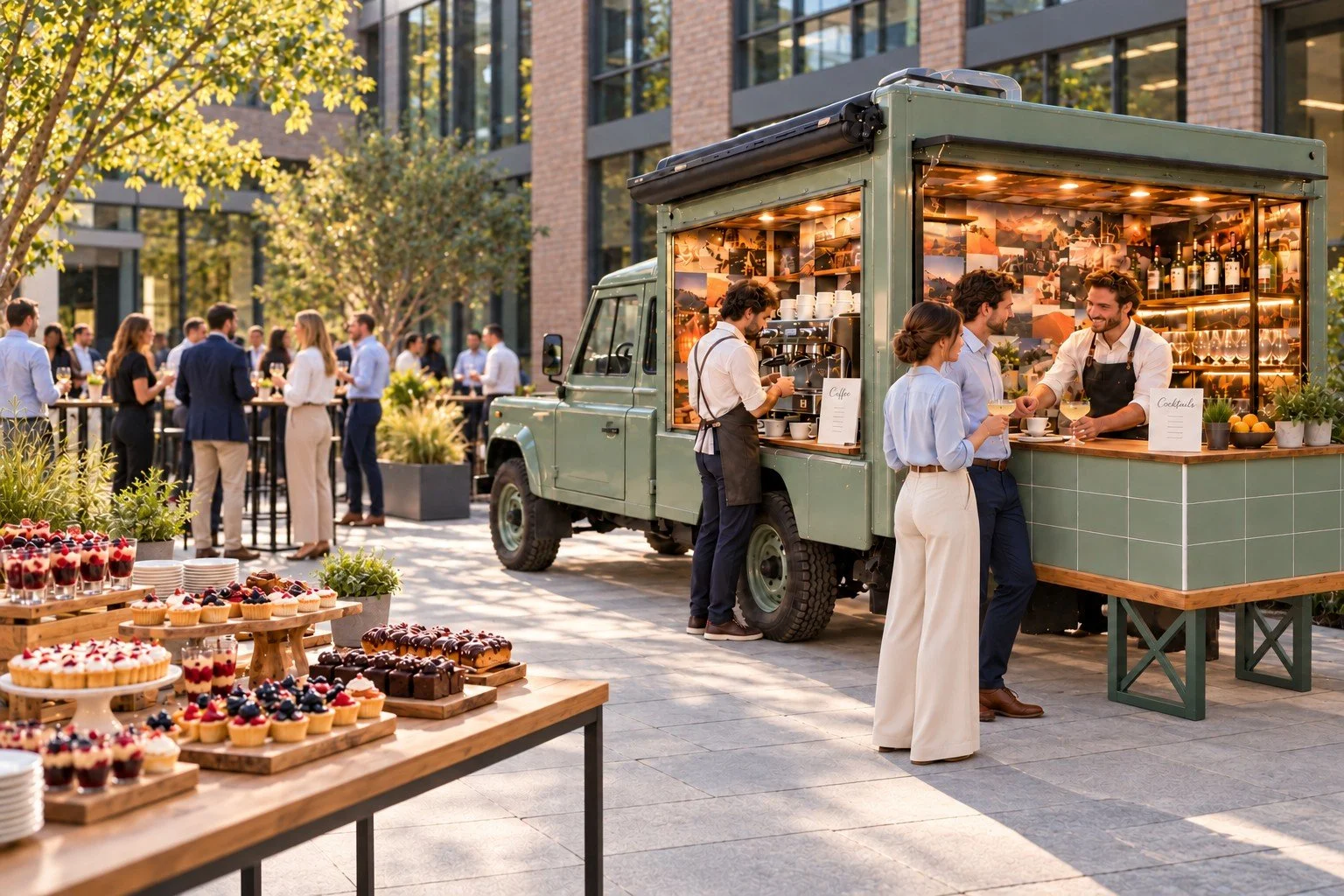 Fendricks Coffee Defender mit Barista bei einer Firmenfeier