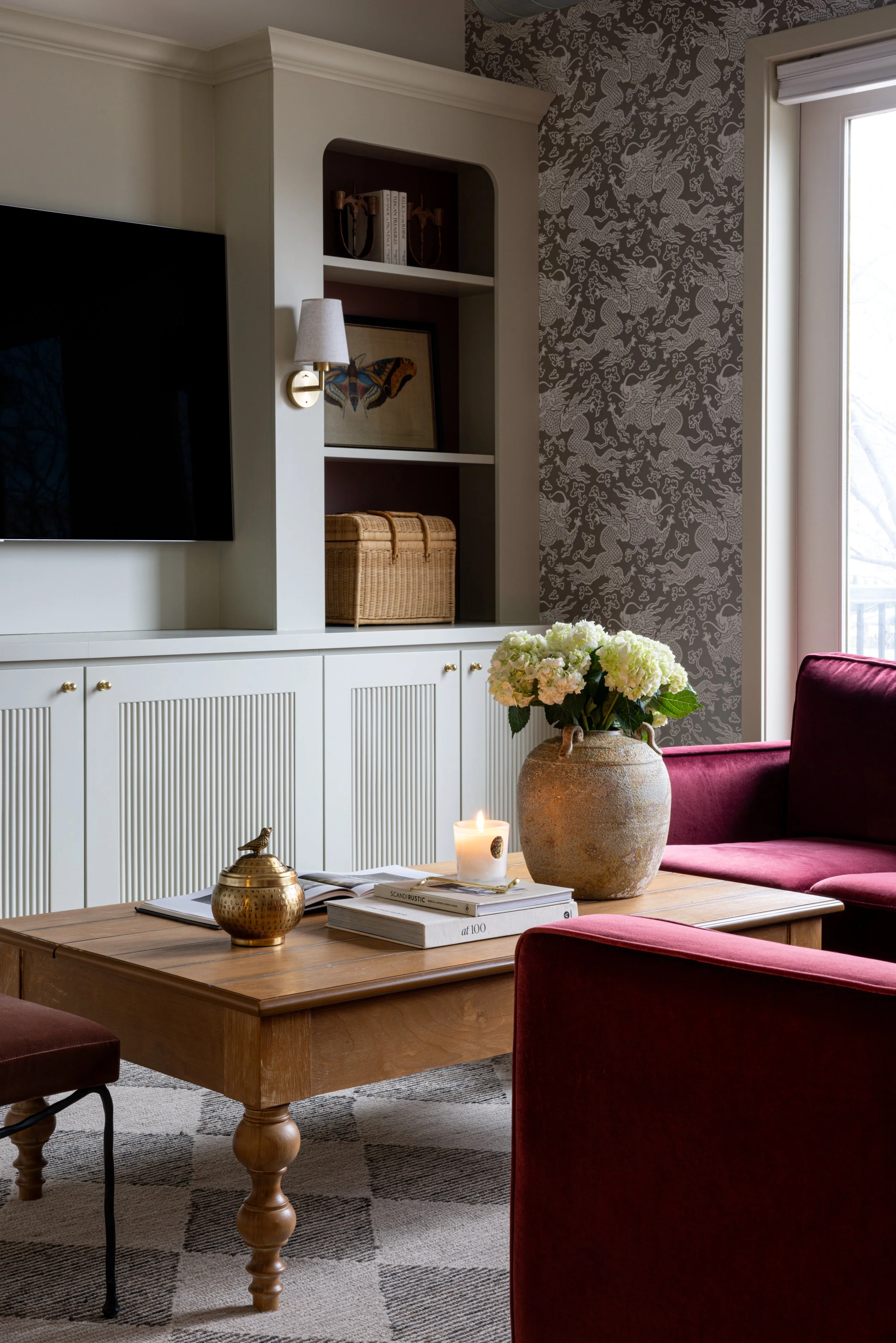 Custom built-ins in downtown Lemont designed by Residential Interior Designer