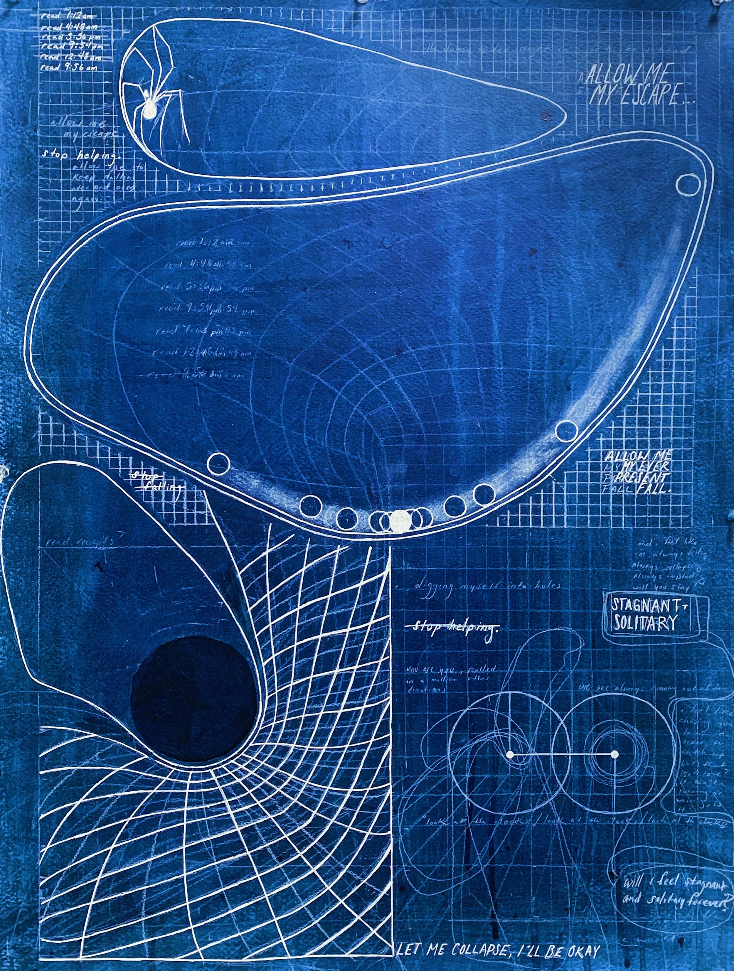 blue drawing 2 (lonely spiders)