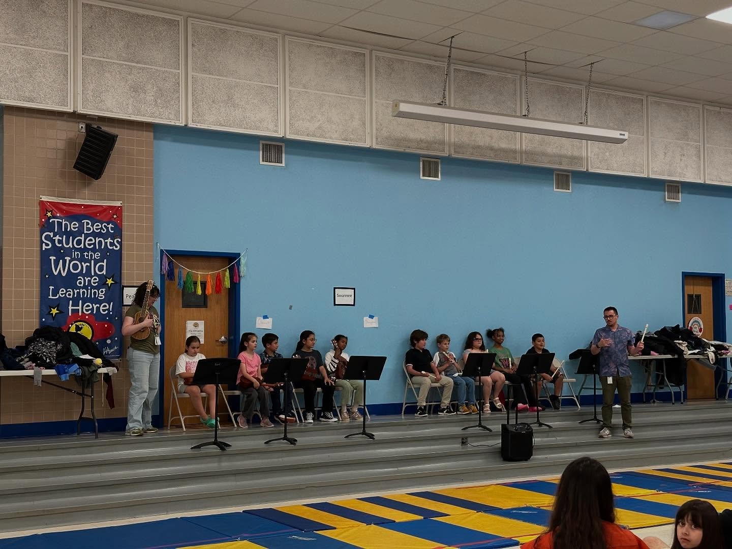 It was an absolute joy to attend the final Polk PTA meeting of the year, see the cheer team and hear a *world exclusive* song from the band! Thanks to Principle Carter, I am also now the proud owner of Polk Owl socks!