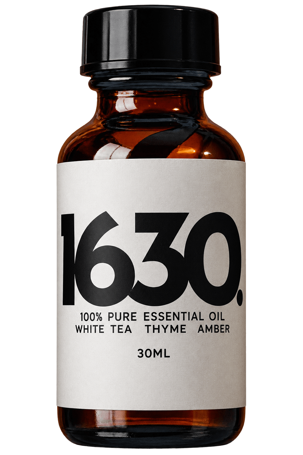 A 30mL bottle of the 1630 100% Essential Oil sold at Rebellion Barbershop in Victoria, BC and Saanichton, BC.