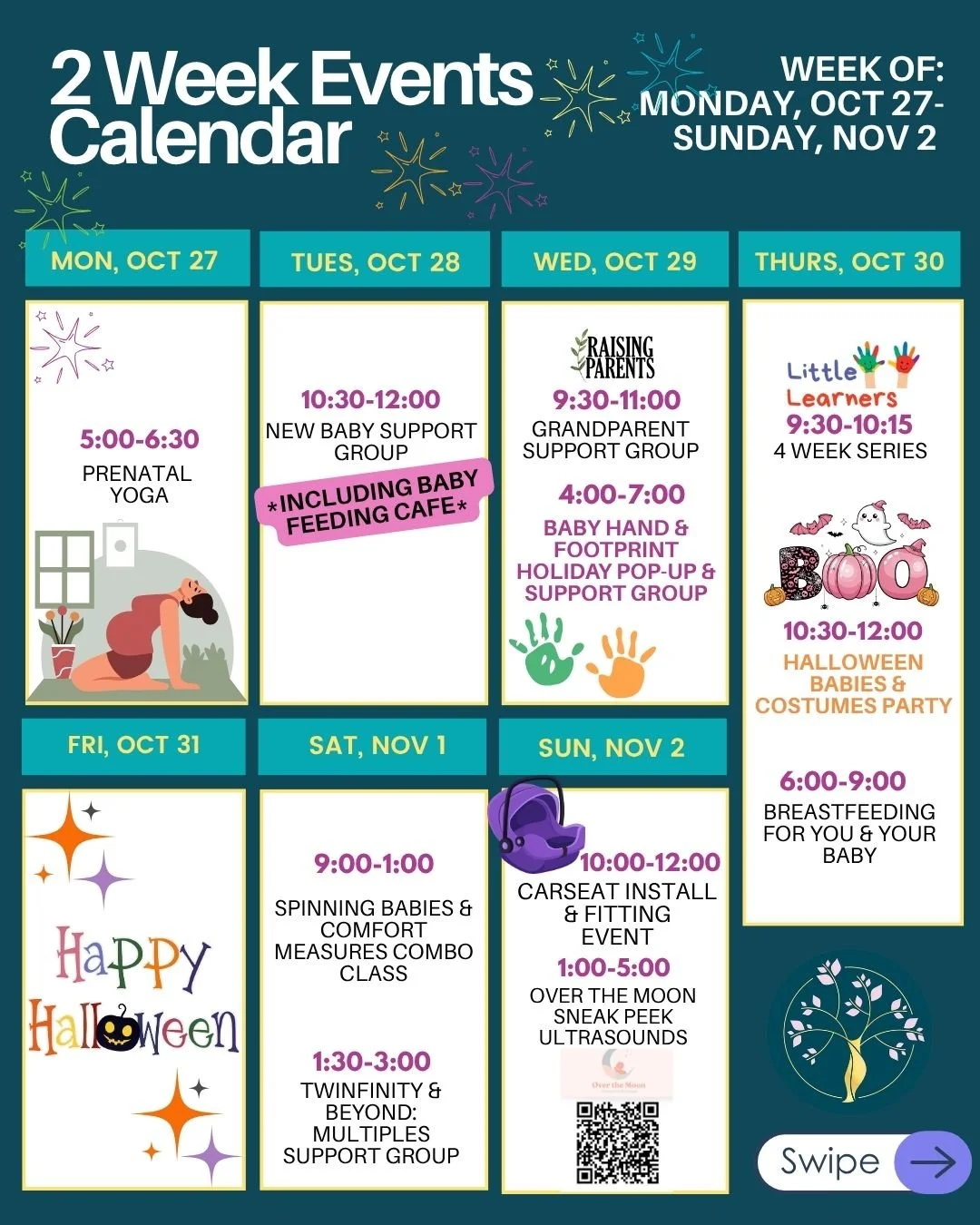 🍁🤰🍎 Cider, connection, and community &mdash; the perfect fall trio! 🍎🤰🍁
Sign up links in Bio!

This is what's happening the next two weeks. We have LOTS of special guests and pop-ups!!!!!! Sign up early!

💪💪 💪 SUPPORT:
&bull; New Baby Group 