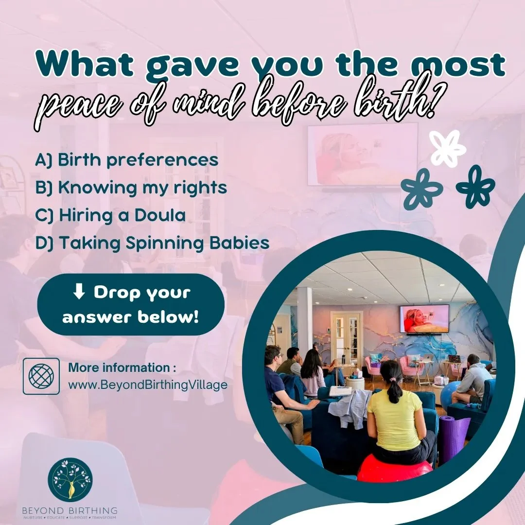Tell us: 

What gave you the most peace of mind before birth?

A) Birth preferences 
B) Knowing my rights 
C) Hiring a Doula 
D) Taking Spinning Babies

⬇️ Drop your answer below!

@northshoredoulaco, @newenglanddoulasupport, @saltwaterdoulas, @erndo