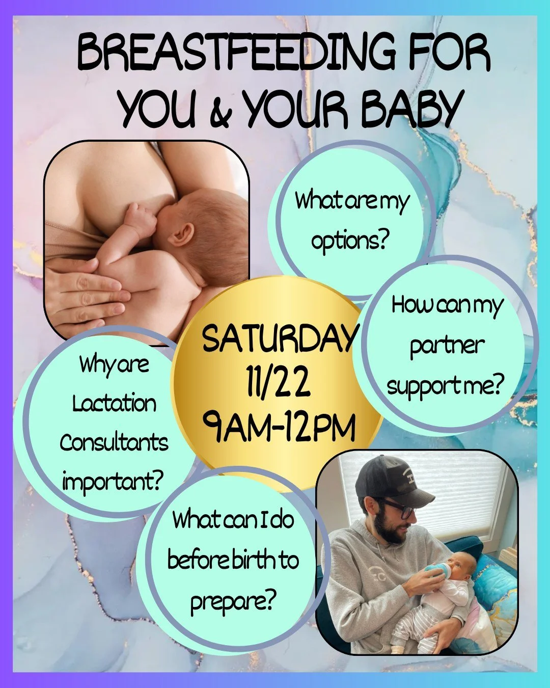 Our &quot;not your average breastfeeding class&quot; is happening this Saturday, 9-1! YAY! We hope to see you there! Only 2 spots left! Grab it while you can. Good for anyone in their third trimester!