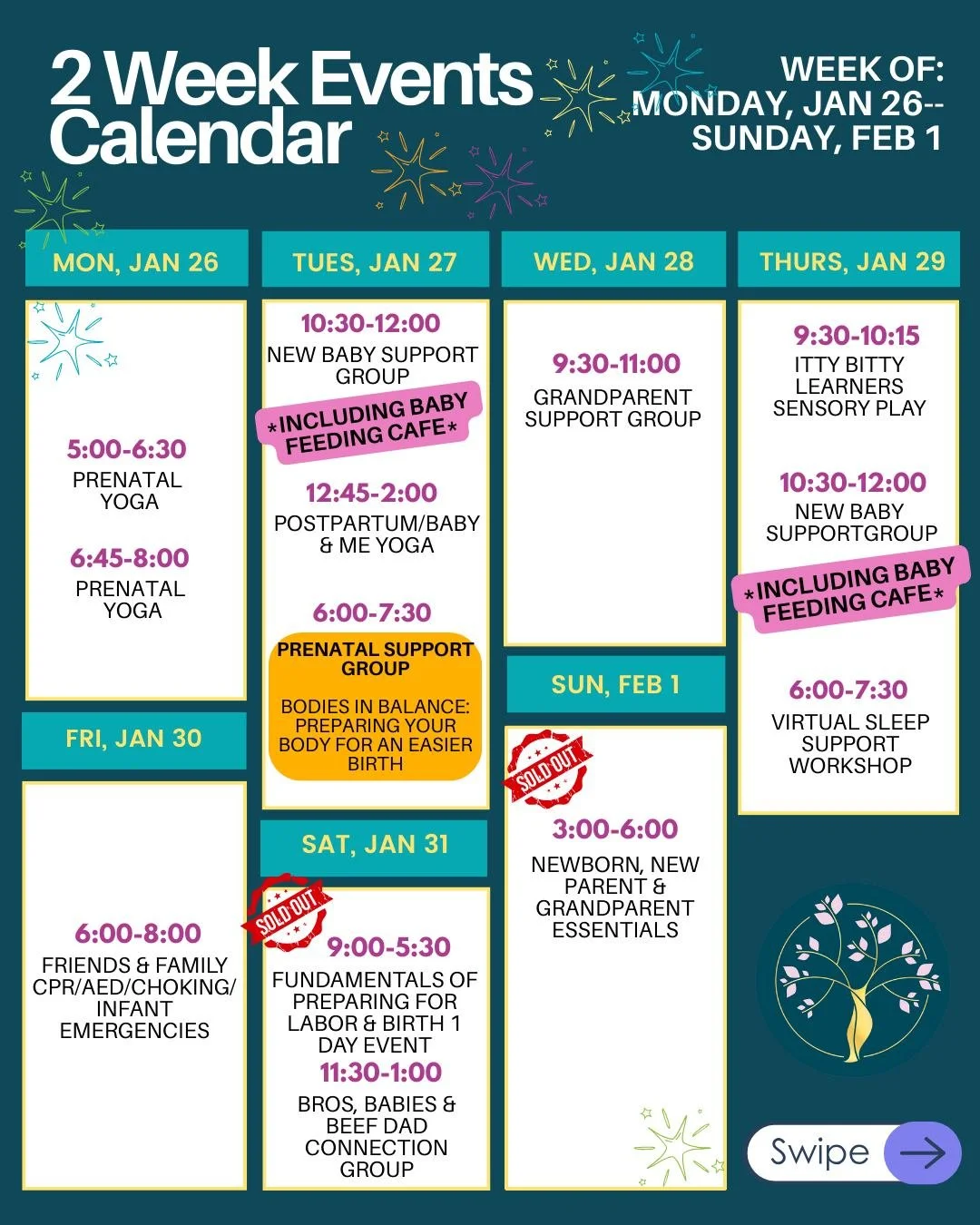 ☕ Warm drinks, real talk, and community. January is calling! 🤍

Sign-up links in Bio.

&hearts;️ SUPPORT &hearts;️

&bull; New Baby Support Group w/Baby Feeding Cafe
&bull; Prenatal Support Group- BODIES IN BALANCE: PREPARING YOUR BODY FOR AN EASIER