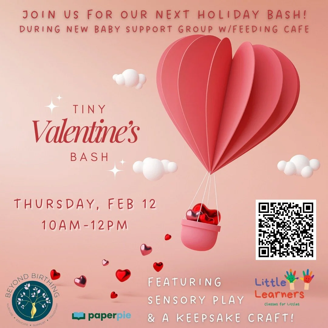 🩷 Tiny Valentines Bash 🩷

Thursday, February 12
10:00-12:00pm

A cozy Valentine&rsquo;s Day gathering for babies and their grownups, featuring Little Learners sensory play and a sweet Valentine craft. Join us for connection, gentle play, and commun