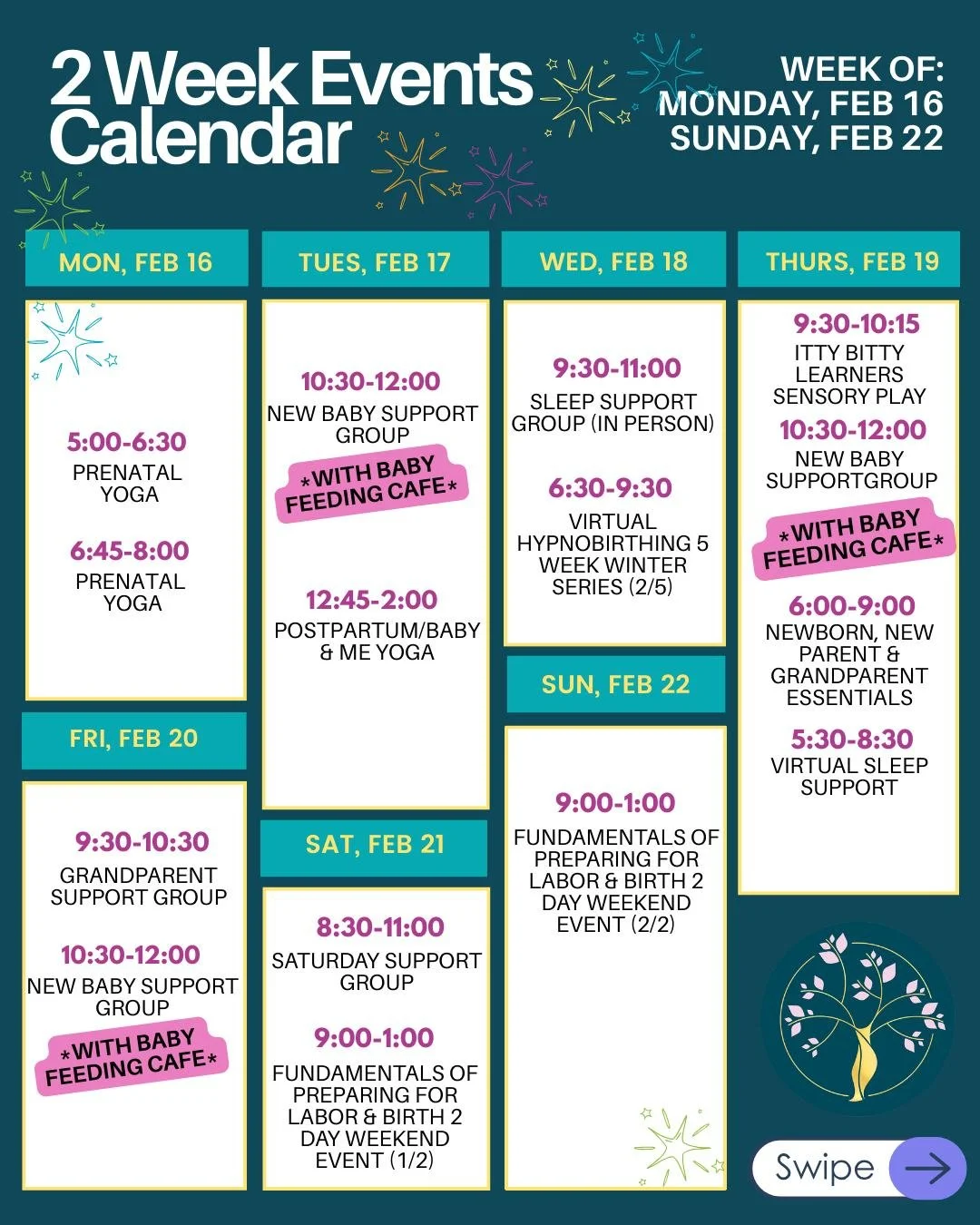 ❄️ Cold days, warm spaces, and a reminder that you don&rsquo;t have to do this season alone. ❄️

&hearts;️ SUPPORT &hearts;️
&bull; New Baby Support Group w/Baby Feeding Cafe
&bull; VIRTUAL New Baby Support Group w/Baby Feeding Cafe
&bull; Prenatal S