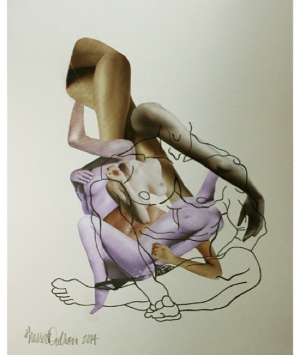 collage and drawing on paper,  (2014)