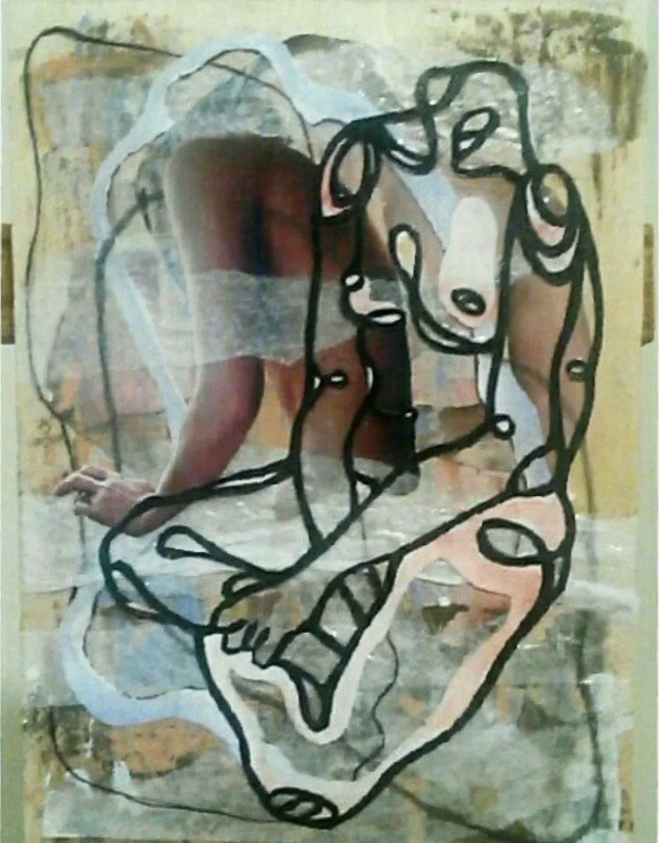 Mixed media and watercolor on wood panel , (2015)