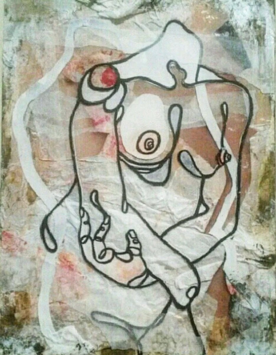 Mixed media and watercolor on wood panel , (2015)