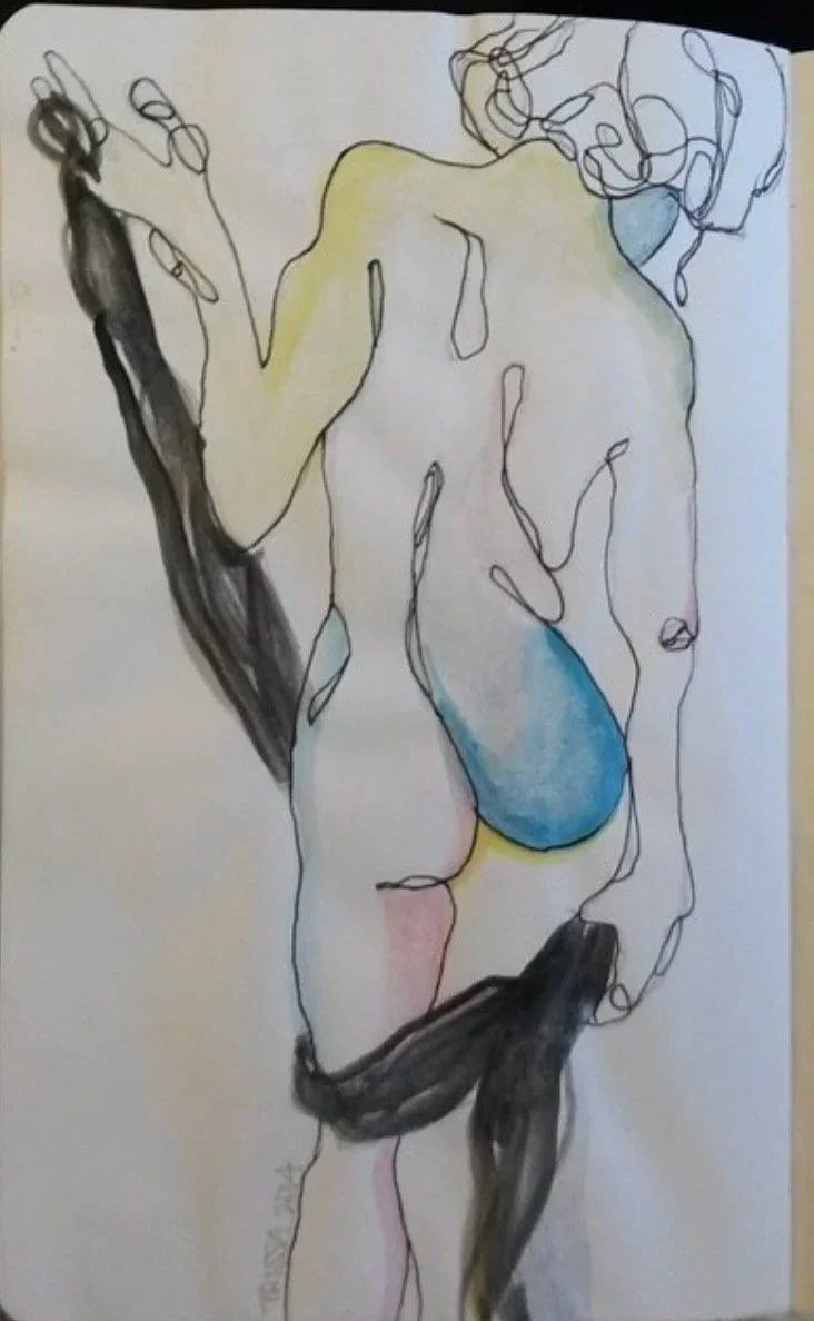 Watercolor drawing in sketchbook (2014)