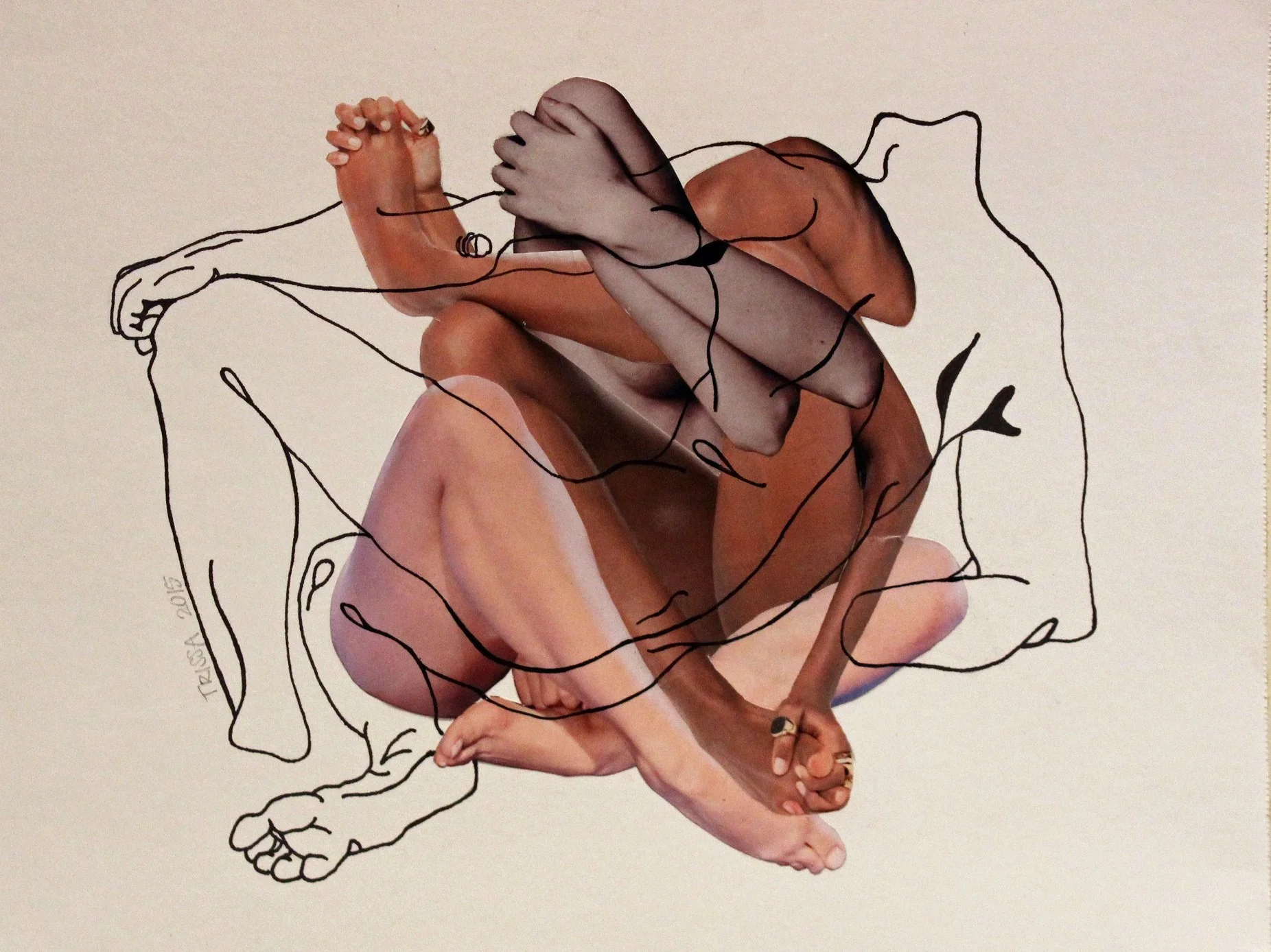 collage and drawing on paper,  (2015)
