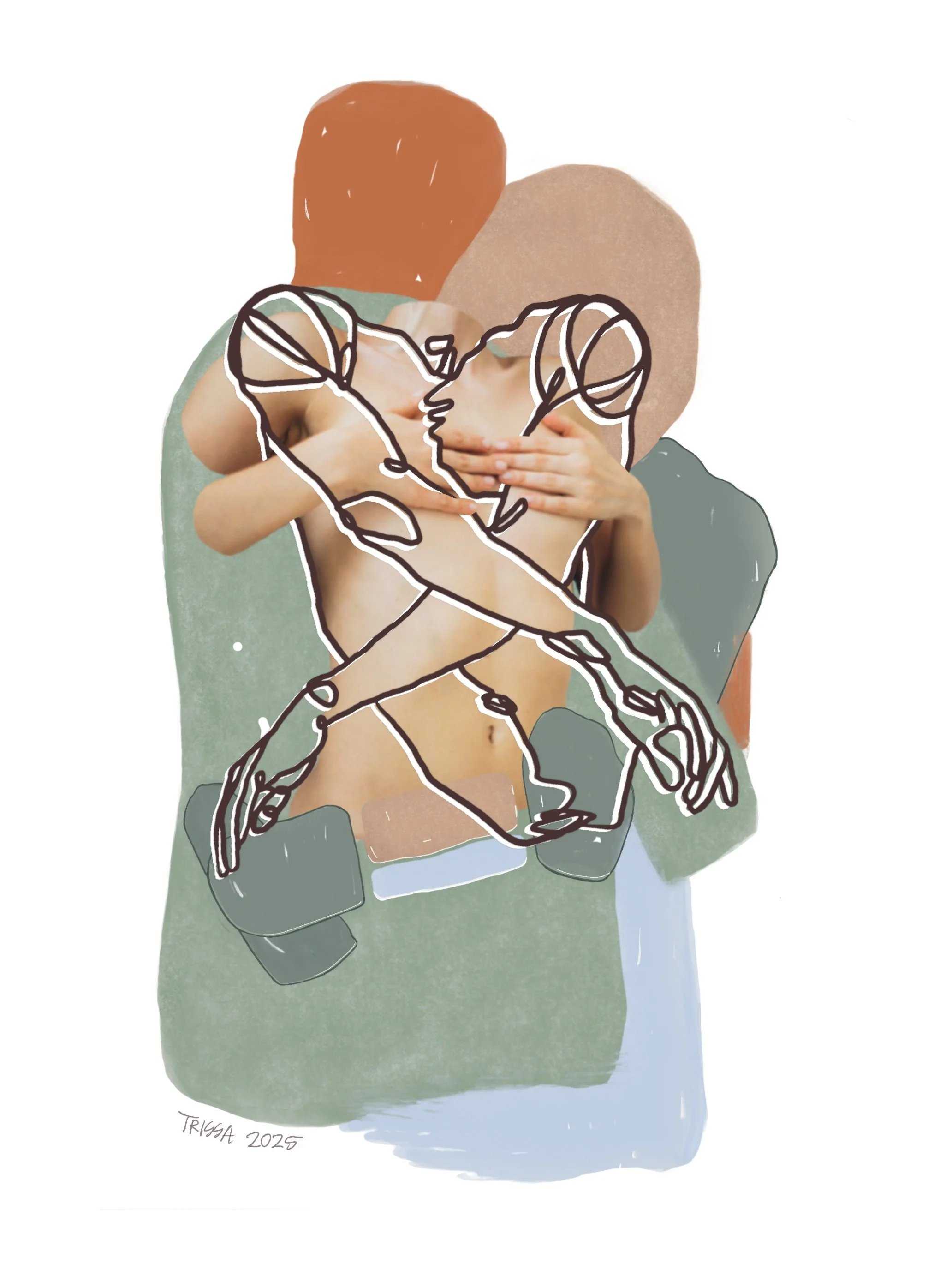 Cross My Heart (2025),  
digital collage drawing