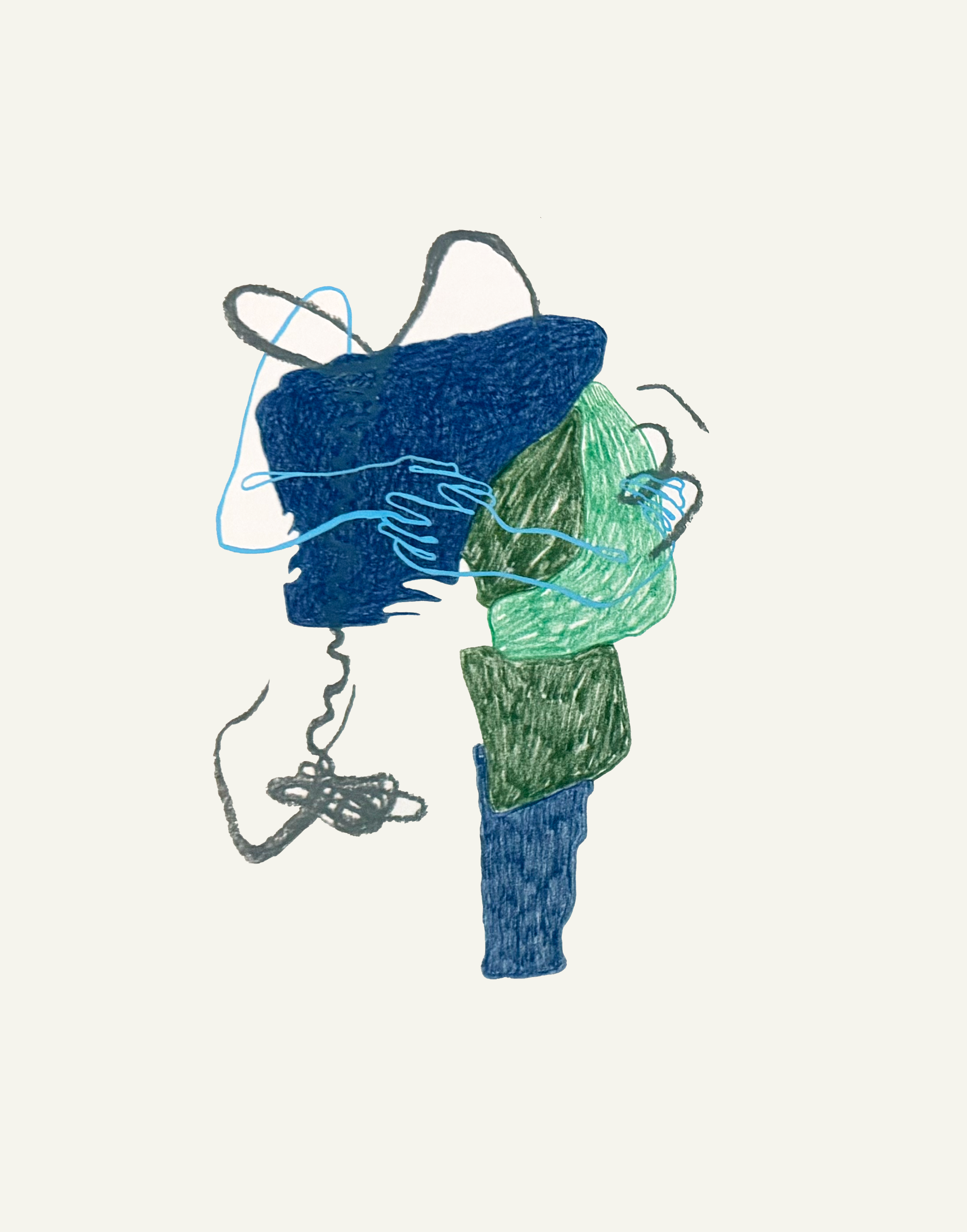 When We Were Together #4   (2026), 
  mixed media drawing on acid free paper