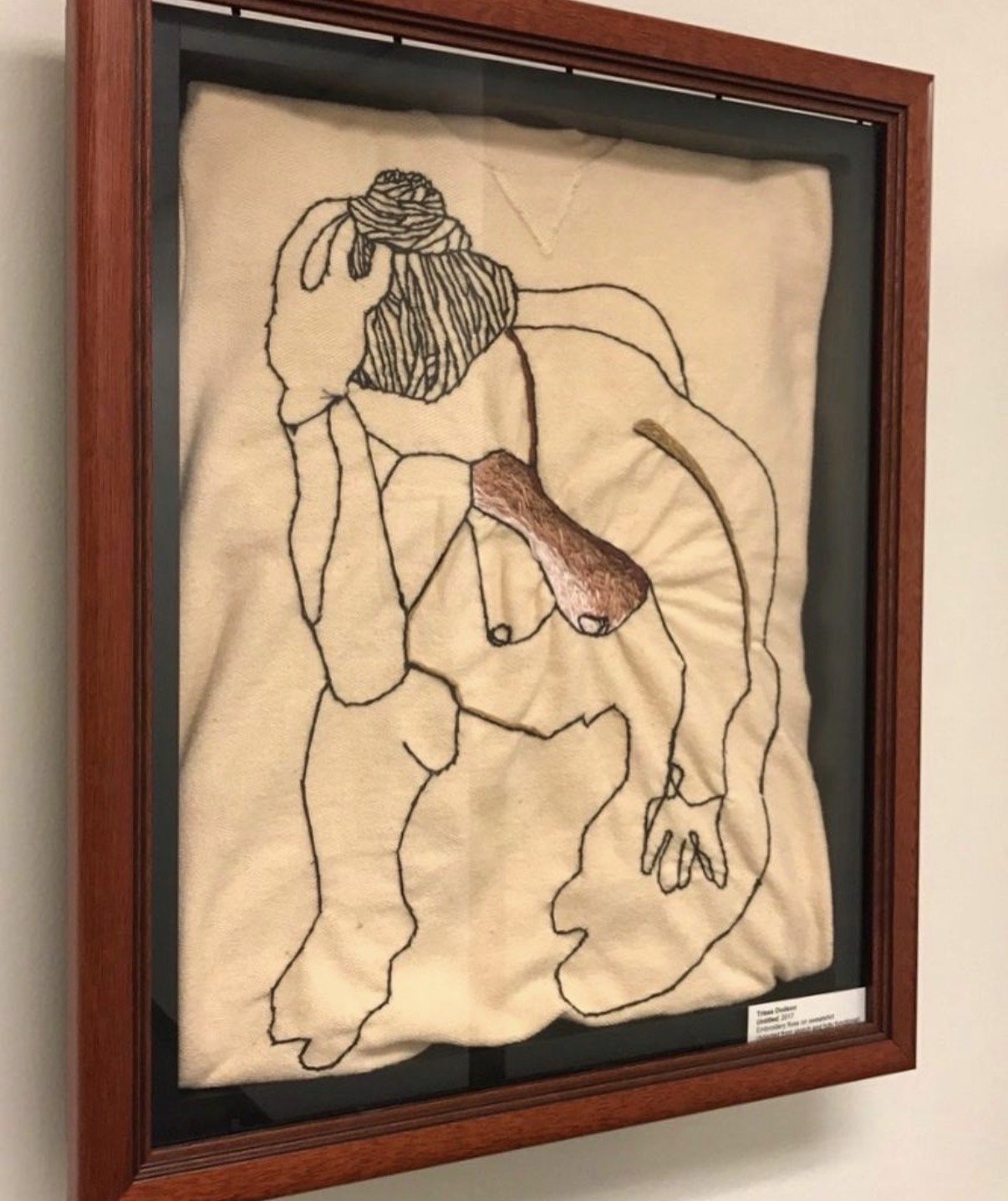 Embroidery floss on pullover sweater , (2017)