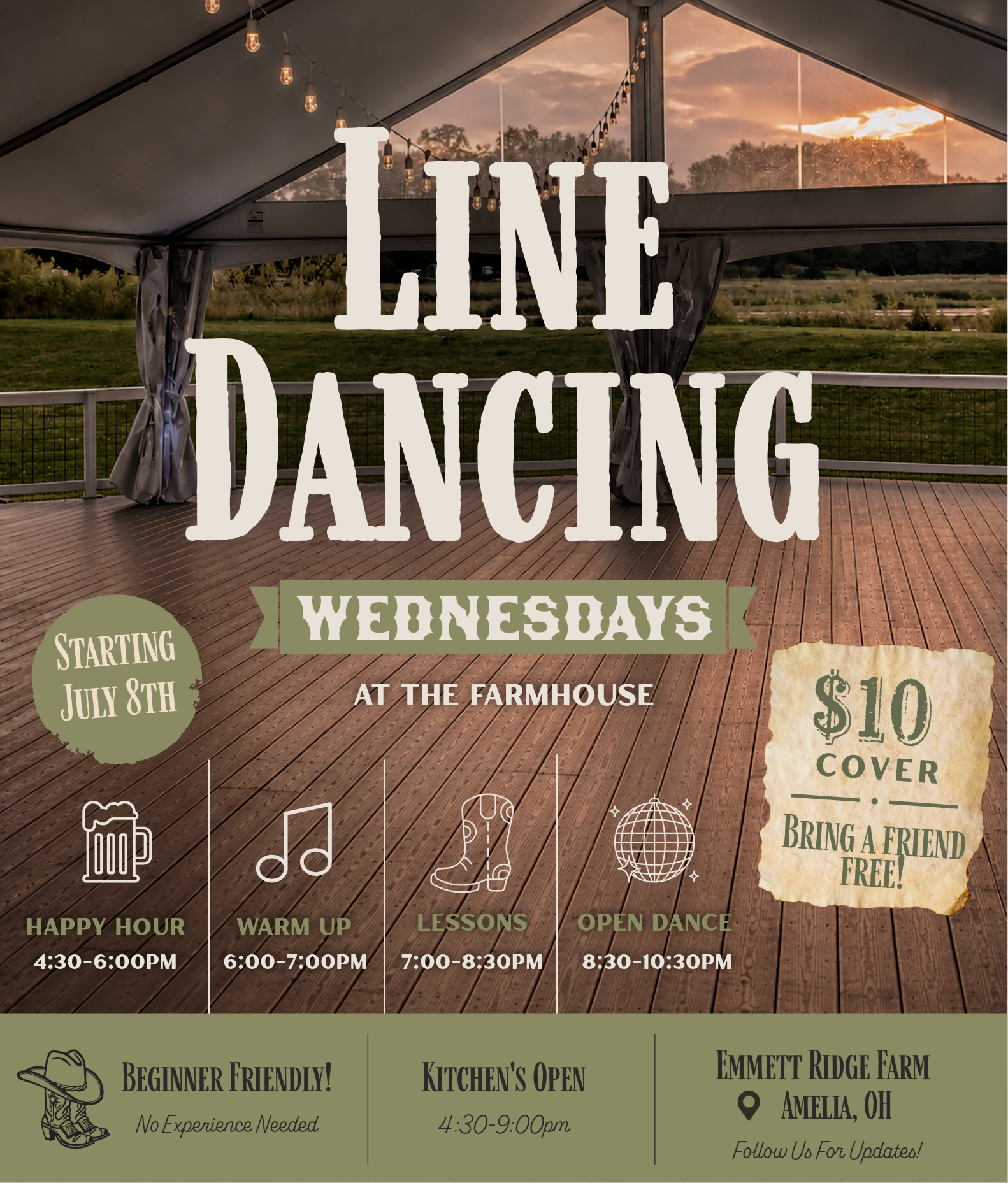 Line Dancing at The farmhouse