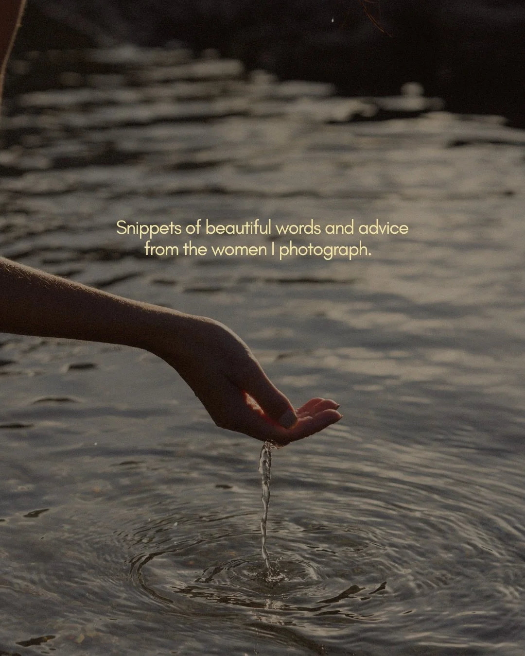 Oasis has always been an offering for women. A place to reach the community who are interested in self-awareness, growth, freedom, and the unfolding of who you are becoming.

Photography, here, isn&rsquo;t just about the traditional meaning of the wo