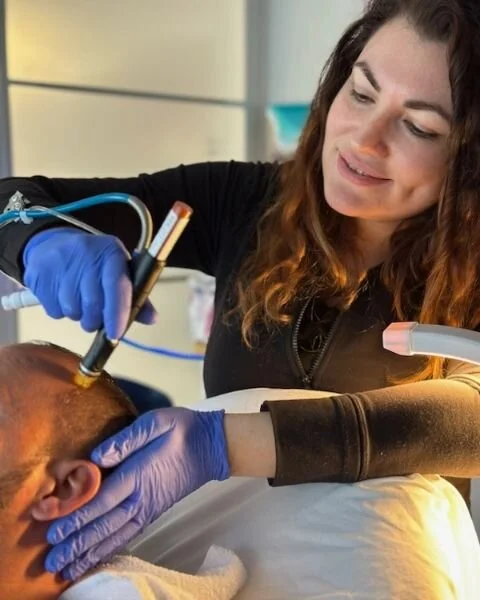 Now Offering Keravive by Hydrafacial 
Keravive promotes hair growth

How it works

Purify

Stimulates and opens hair follicles using light suction and exfoliation

Nourish

Infuses cleansed follicles and surrounding skin with peptides and hydration

