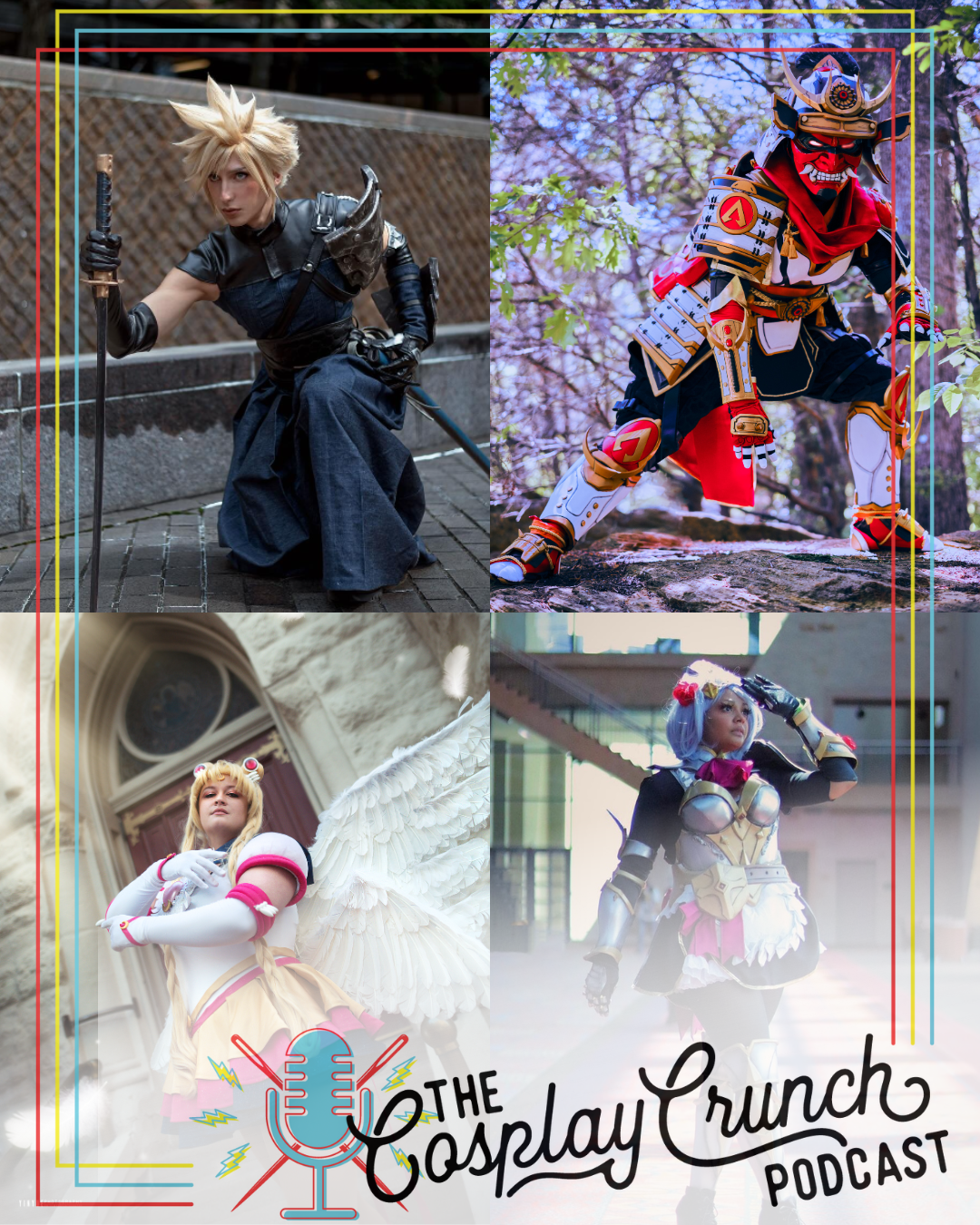 Cosplay Crunch Conclave Bonus Episode with different cosplay guests Jackerufu, Aeicos, The Geeky Seamstress, and Phalafel Cosplays