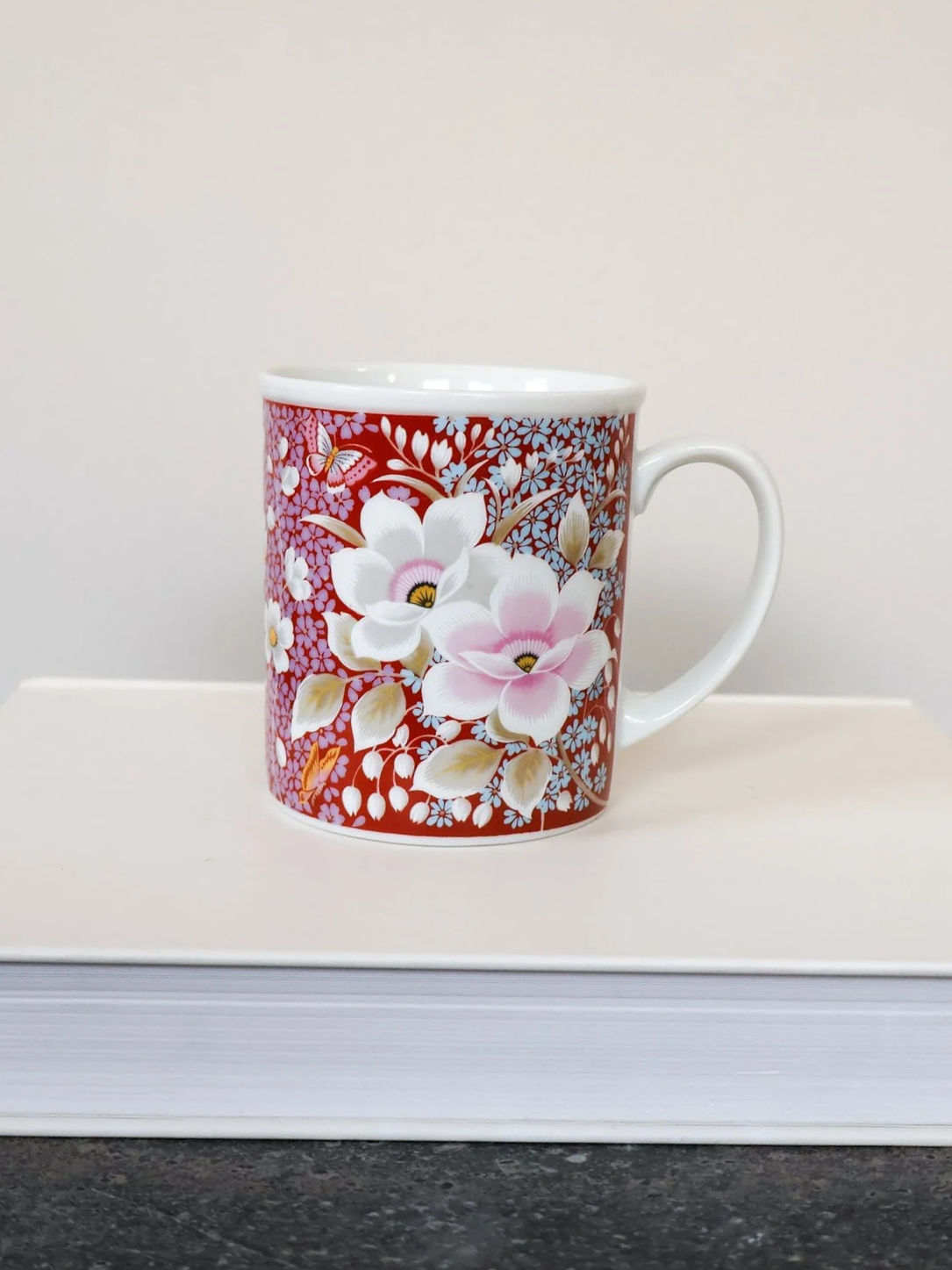 Red Floral Mug
