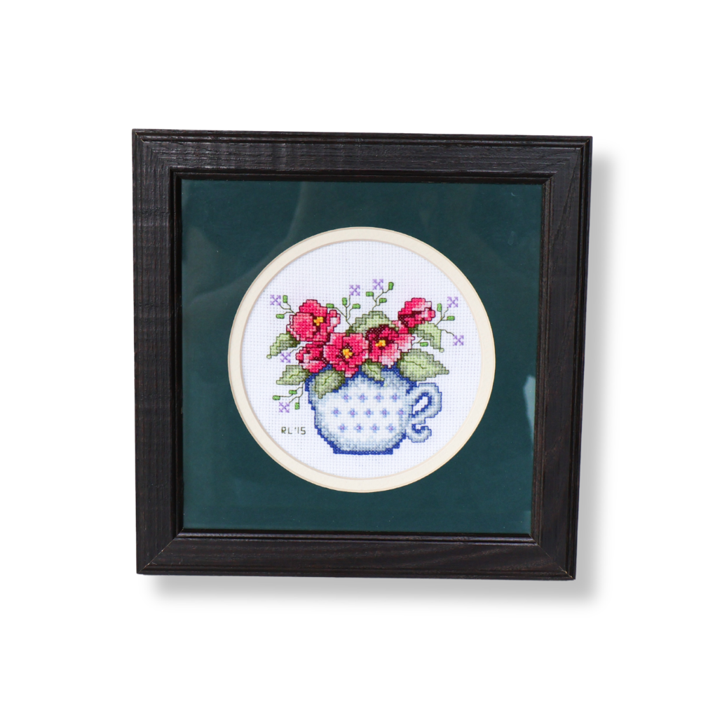 Framed Floral Embroidery