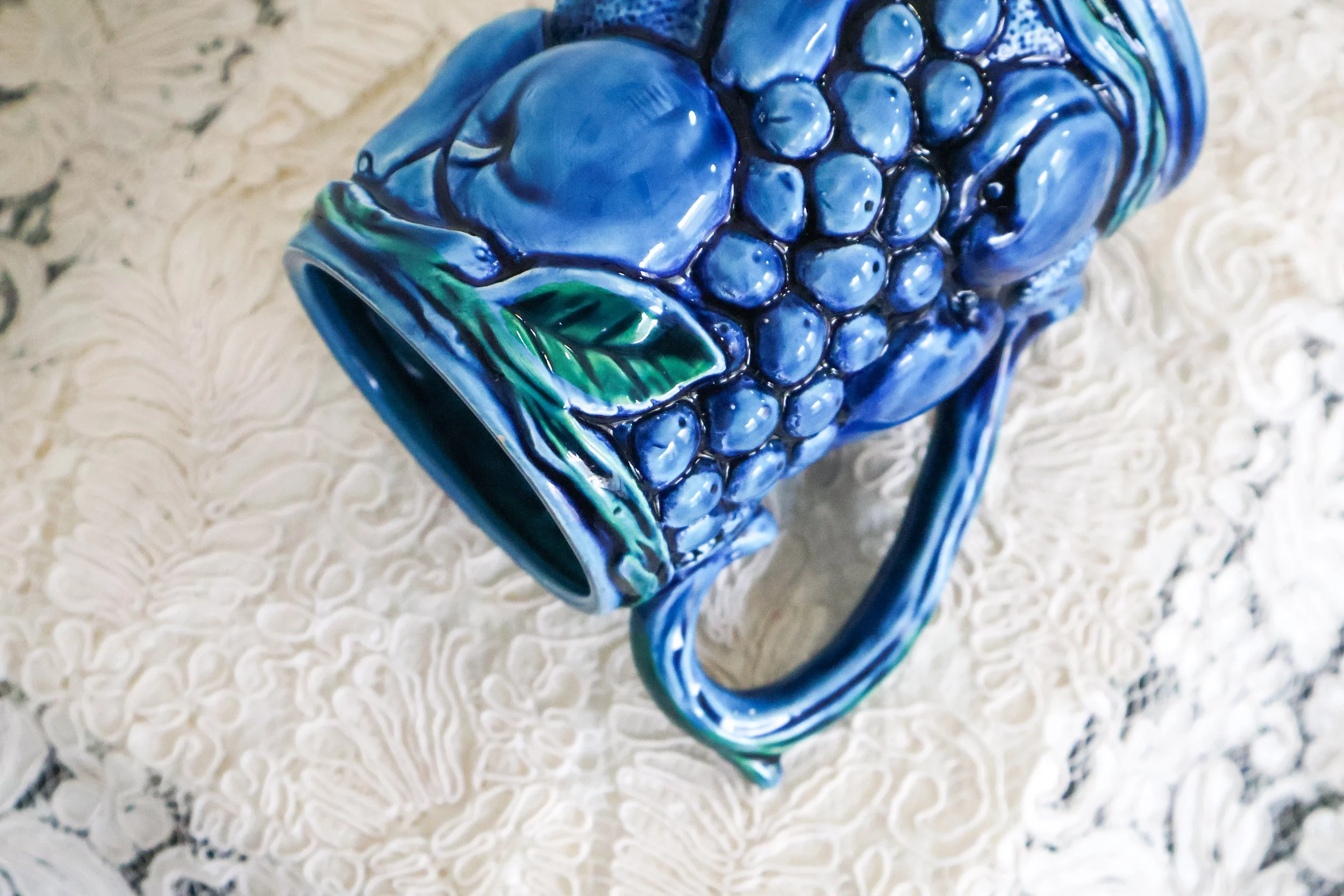 Vintage Inarco Blue Blueberry Coffee Mug