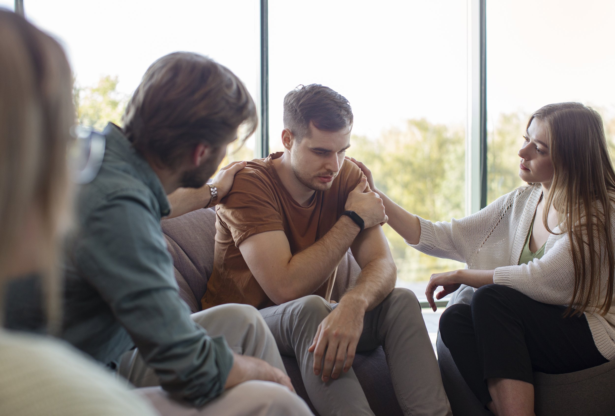 Individual engaging in rituals to reduce anxiety caused by intrusive thoughts.