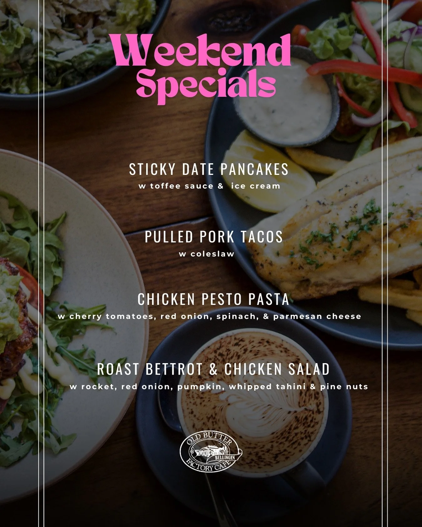 See y&rsquo;all this weekend 🫡 

#bellingeneats #oldbutterfactorycafe