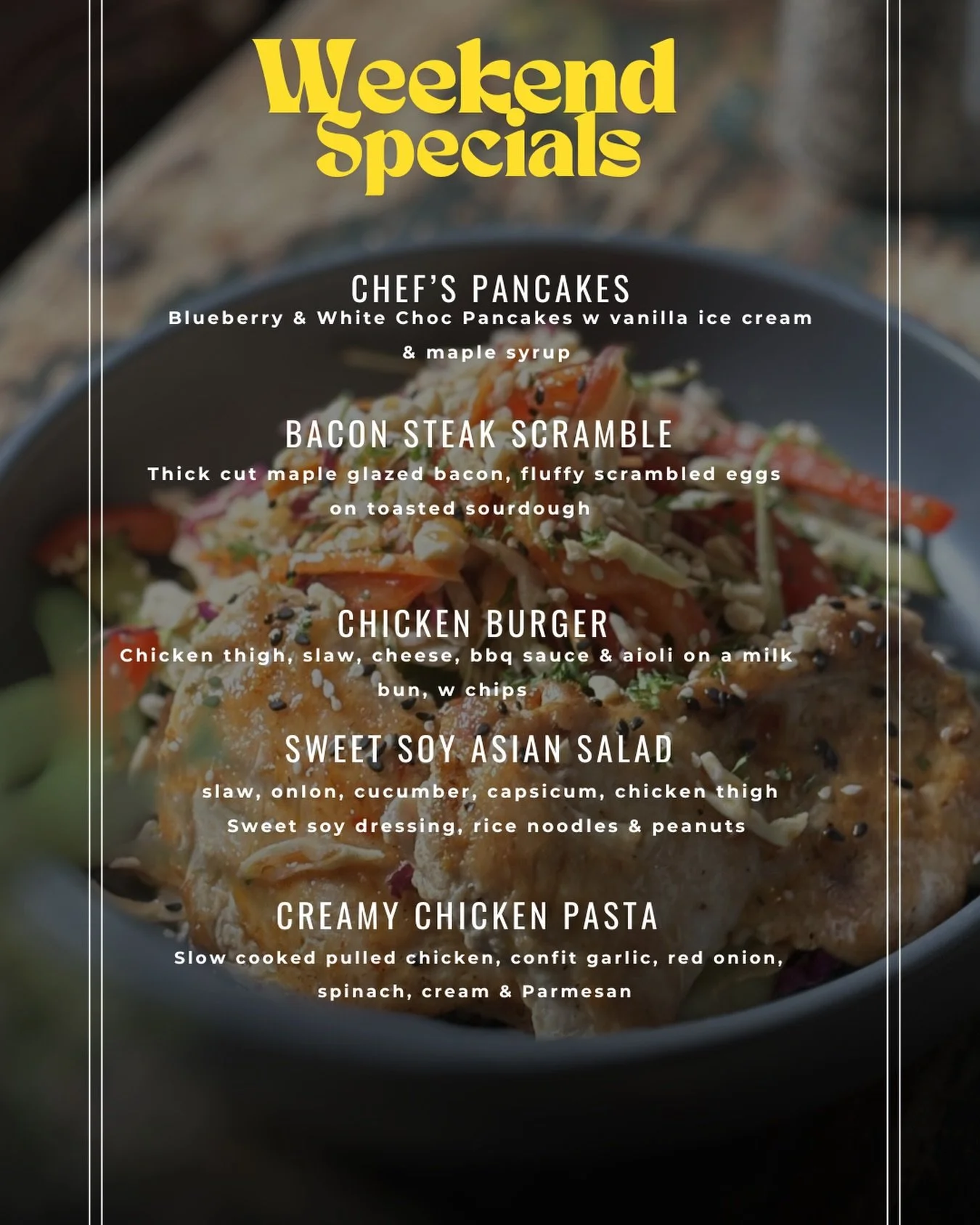 Sunday Specials are in the board ☀️